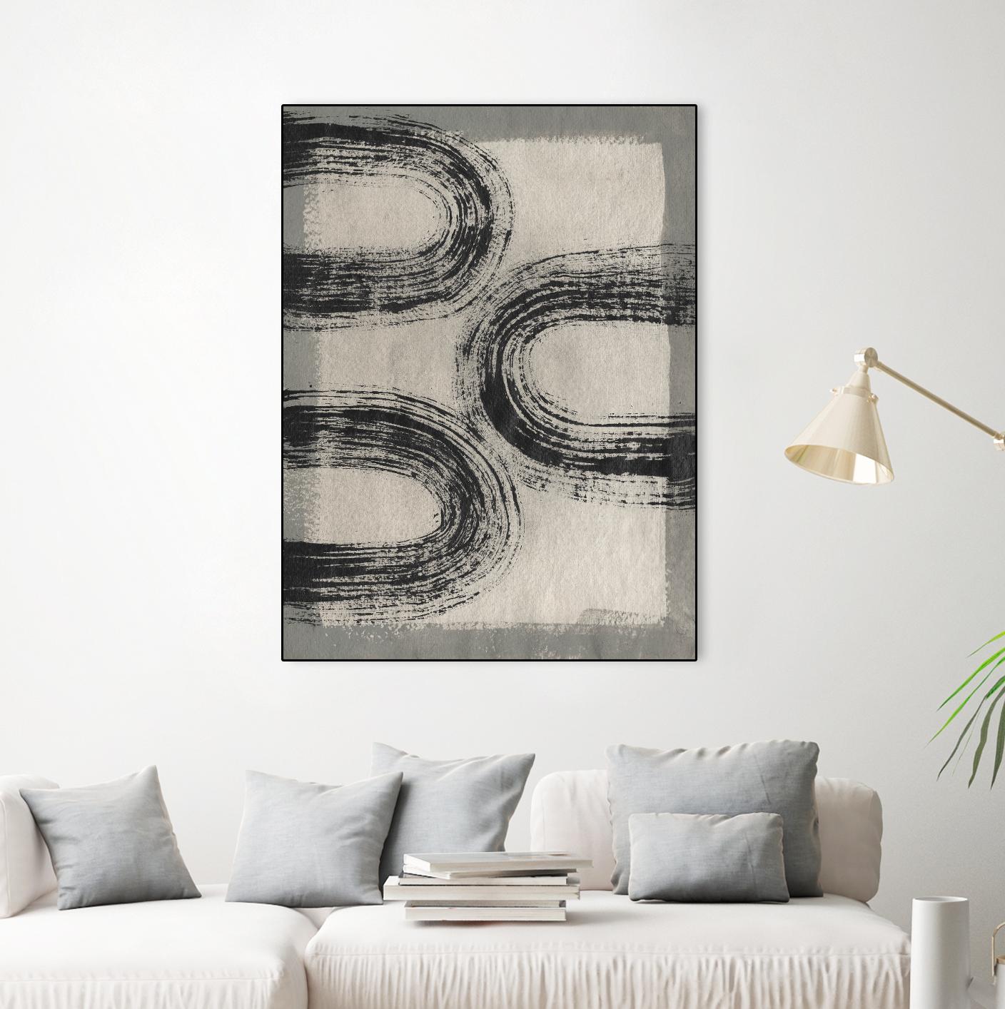 Grey Linear Path III by Jennifer Goldberger on GIANT ART - beige abstract abstract