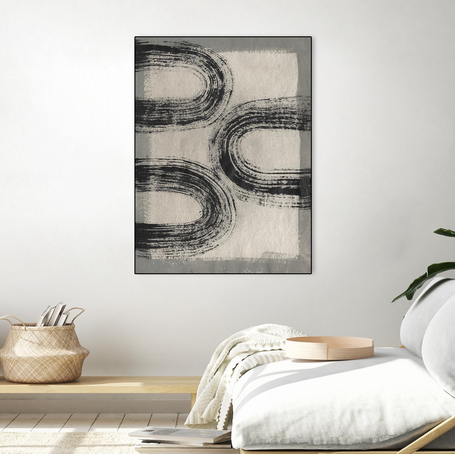 Grey Linear Path III by Jennifer Goldberger on GIANT ART - beige abstract abstract