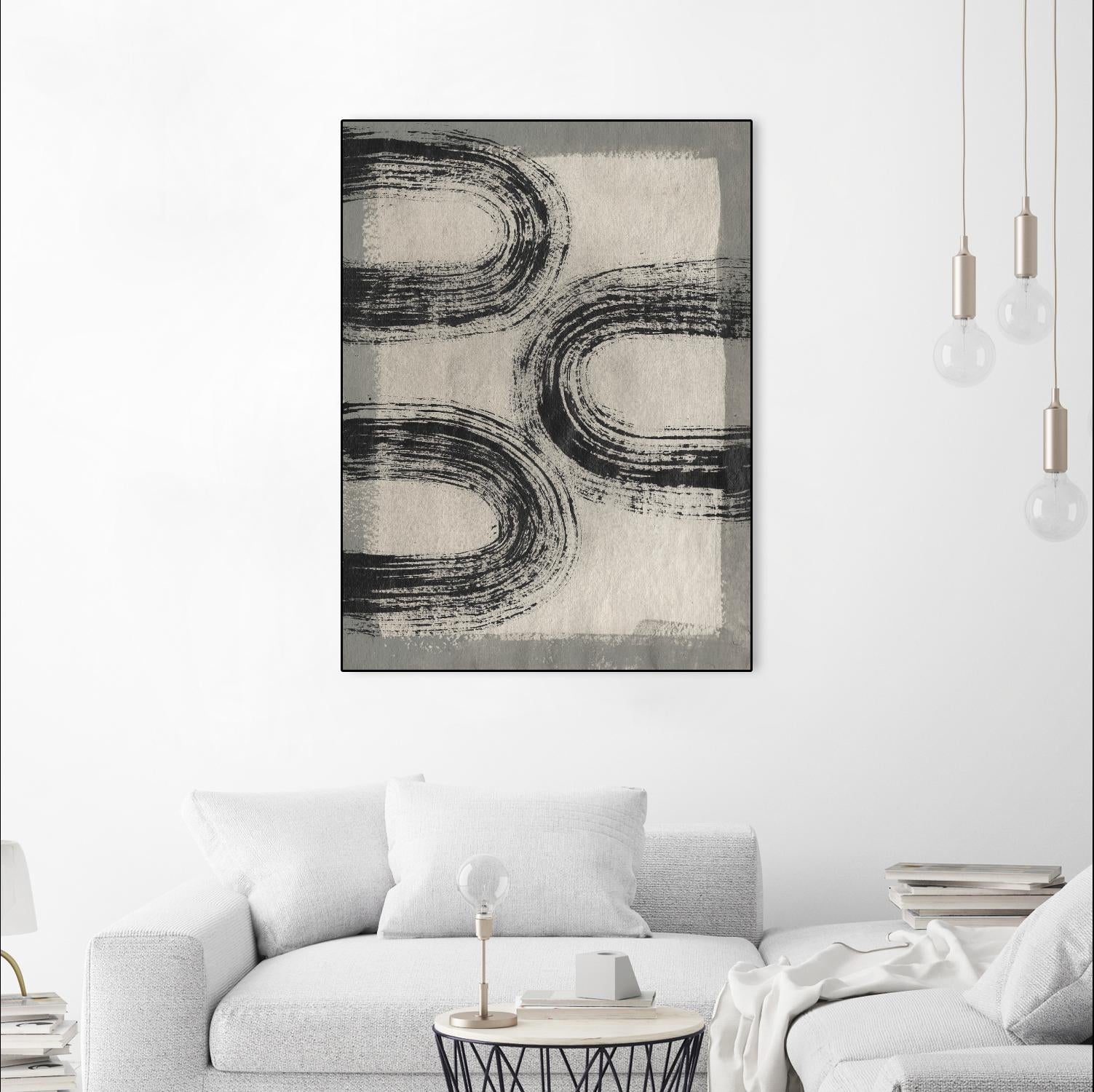 Grey Linear Path III by Jennifer Goldberger on GIANT ART - beige abstract abstract