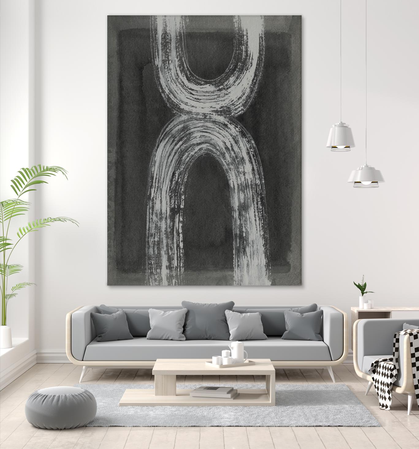 Grey Linear Path IV by Jennifer Goldberger on GIANT ART - white abstract