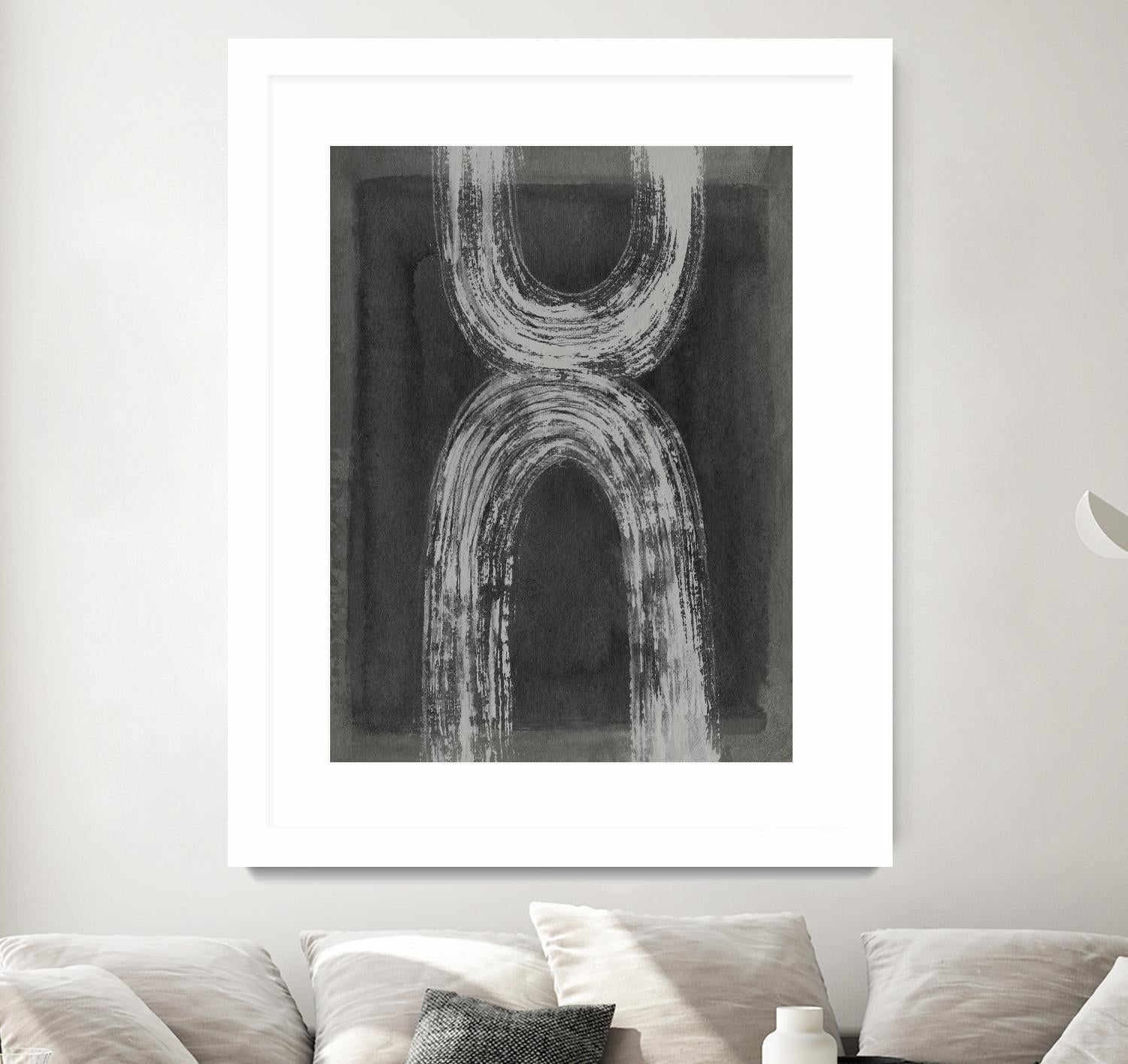 Grey Linear Path IV by Jennifer Goldberger on GIANT ART - white abstract