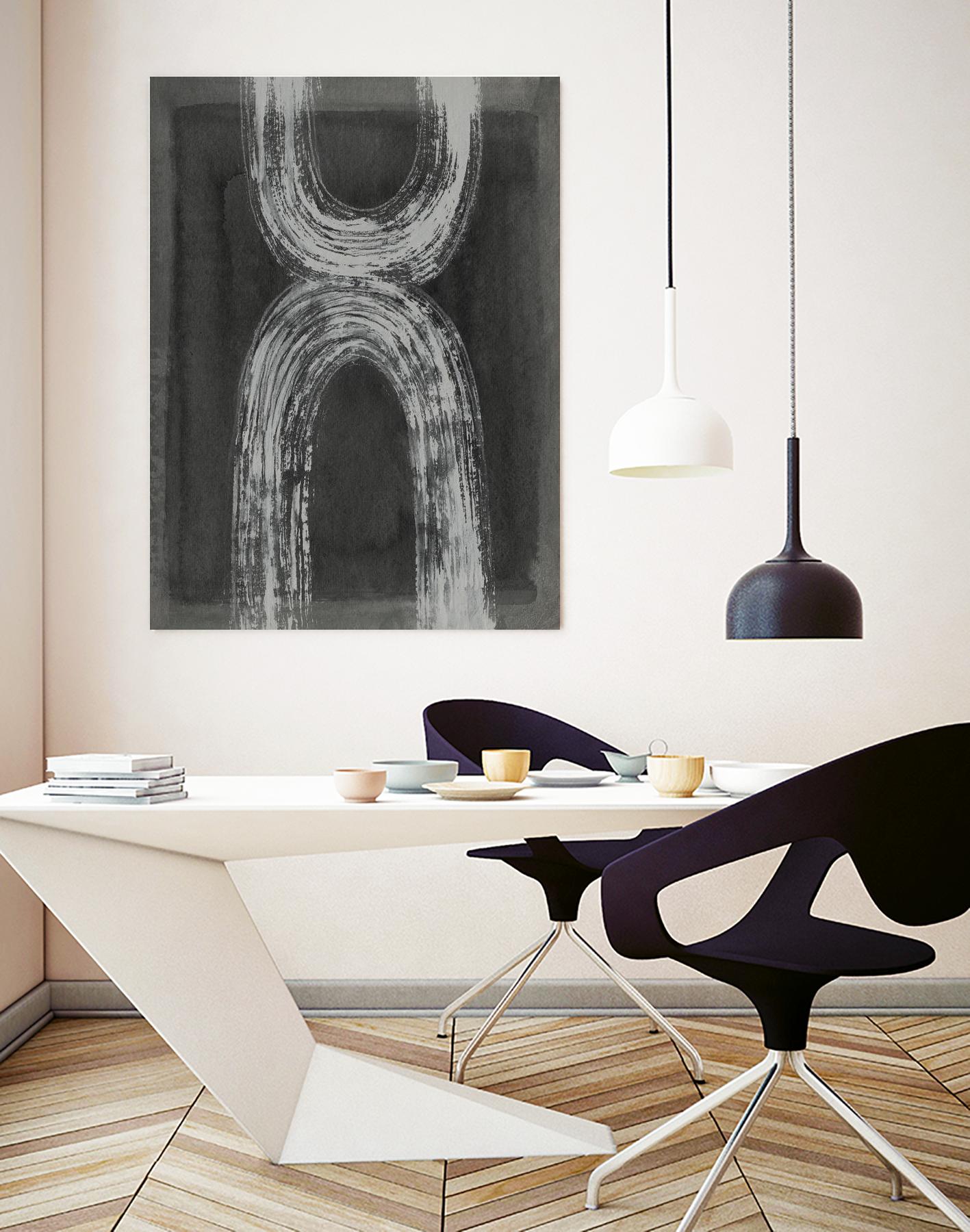 Grey Linear Path IV by Jennifer Goldberger on GIANT ART - white abstract