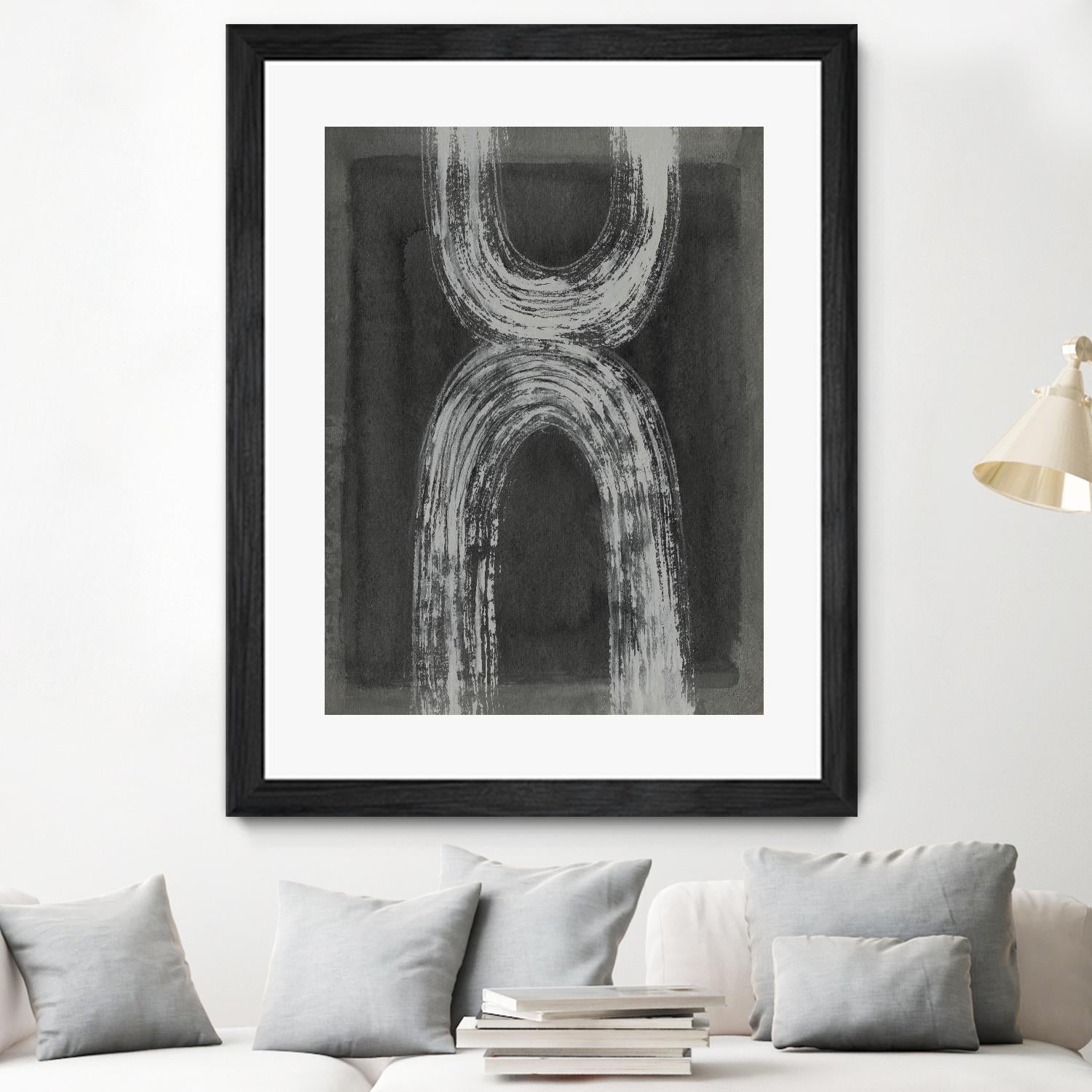 Grey Linear Path IV by Jennifer Goldberger on GIANT ART - white abstract