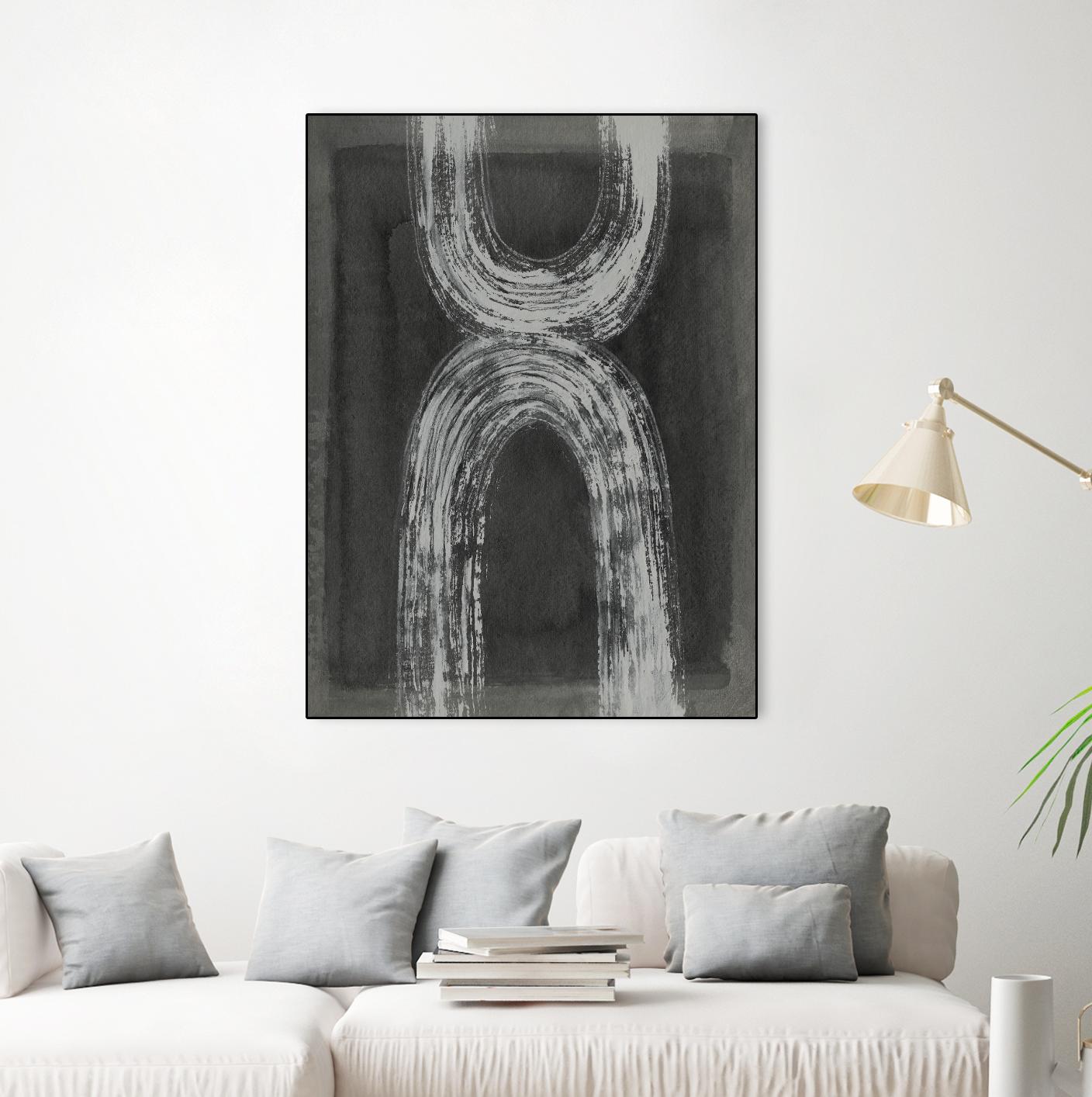 Grey Linear Path IV by Jennifer Goldberger on GIANT ART - white abstract