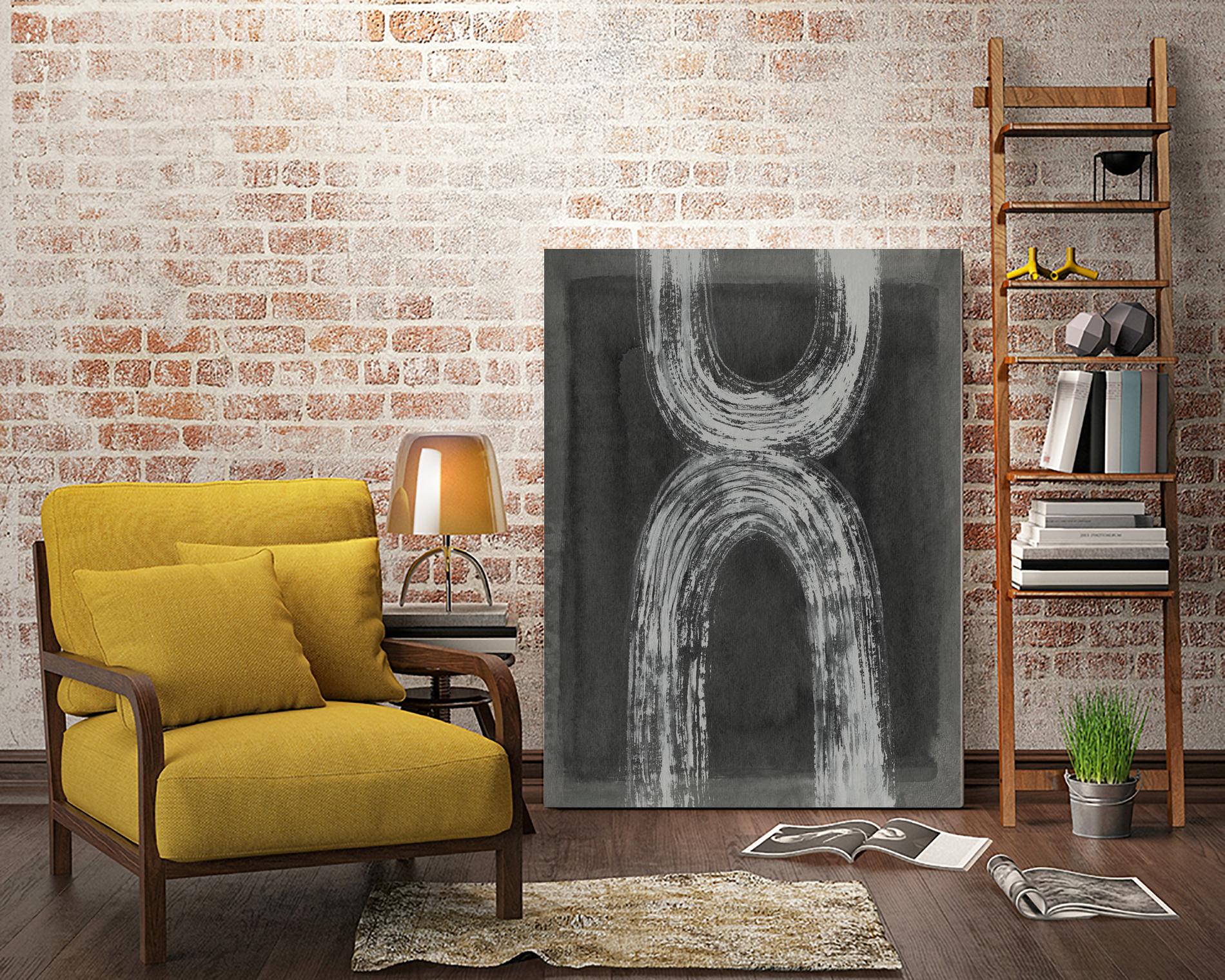 Grey Linear Path IV by Jennifer Goldberger on GIANT ART - white abstract