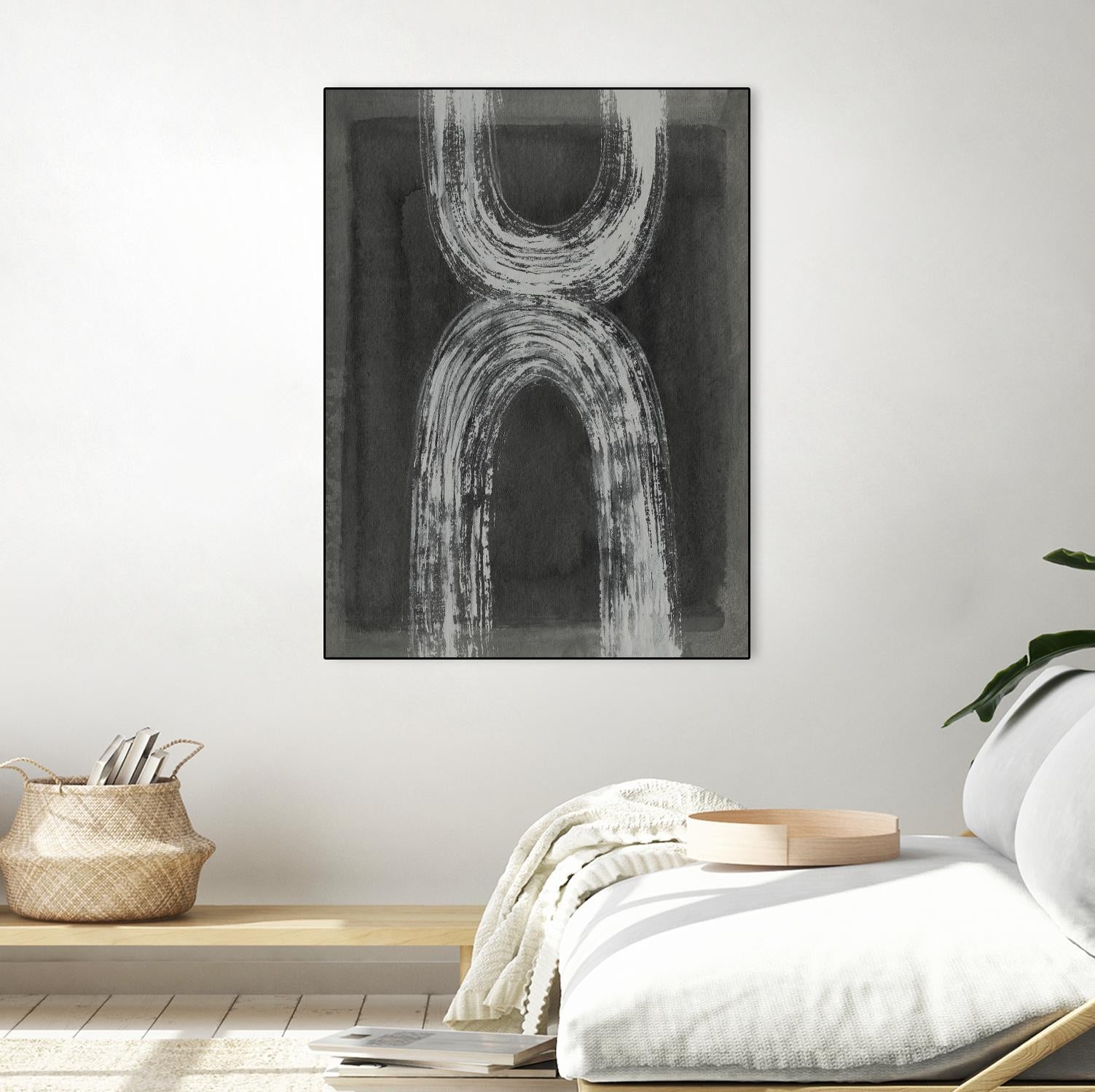 Grey Linear Path IV by Jennifer Goldberger on GIANT ART - white abstract