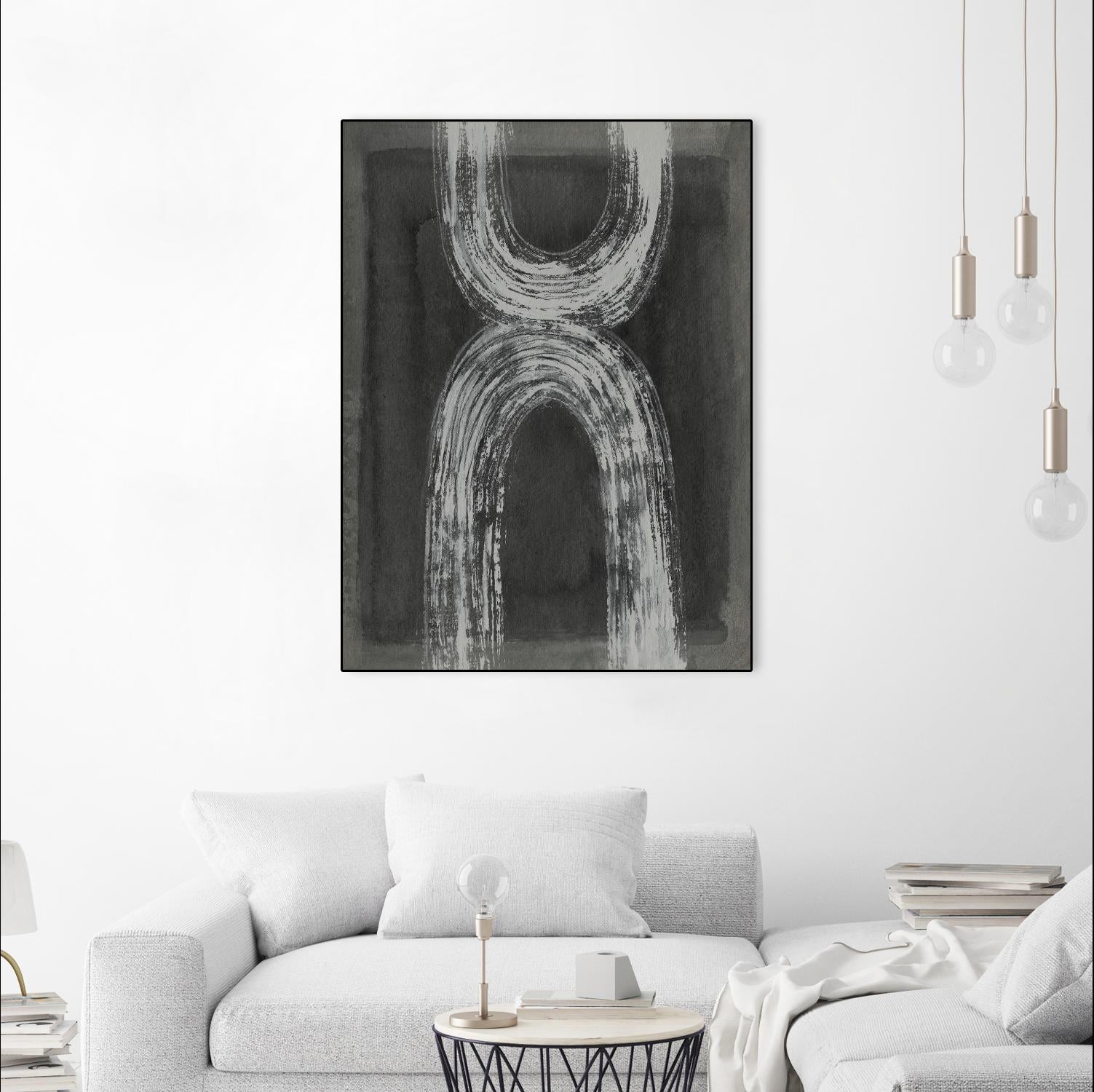 Grey Linear Path IV by Jennifer Goldberger on GIANT ART - white abstract