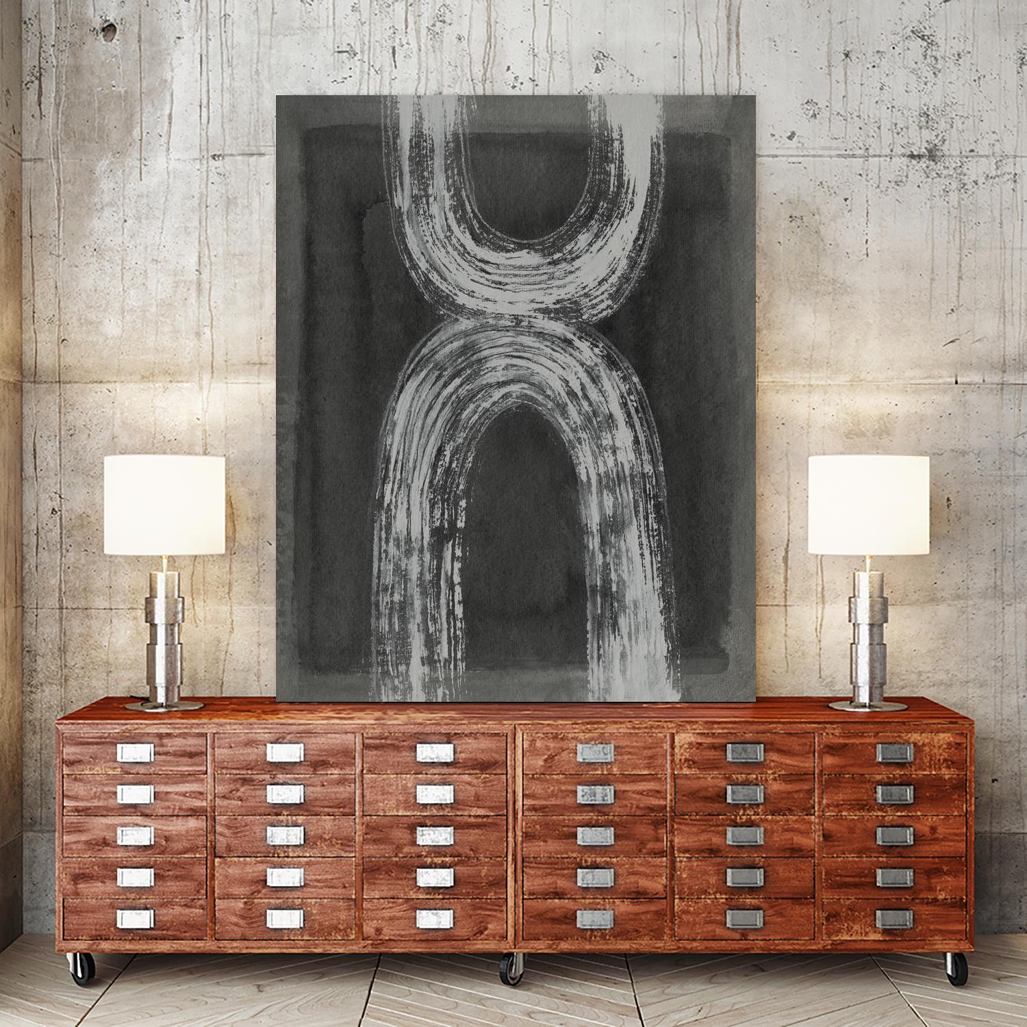 Grey Linear Path IV by Jennifer Goldberger on GIANT ART - white abstract