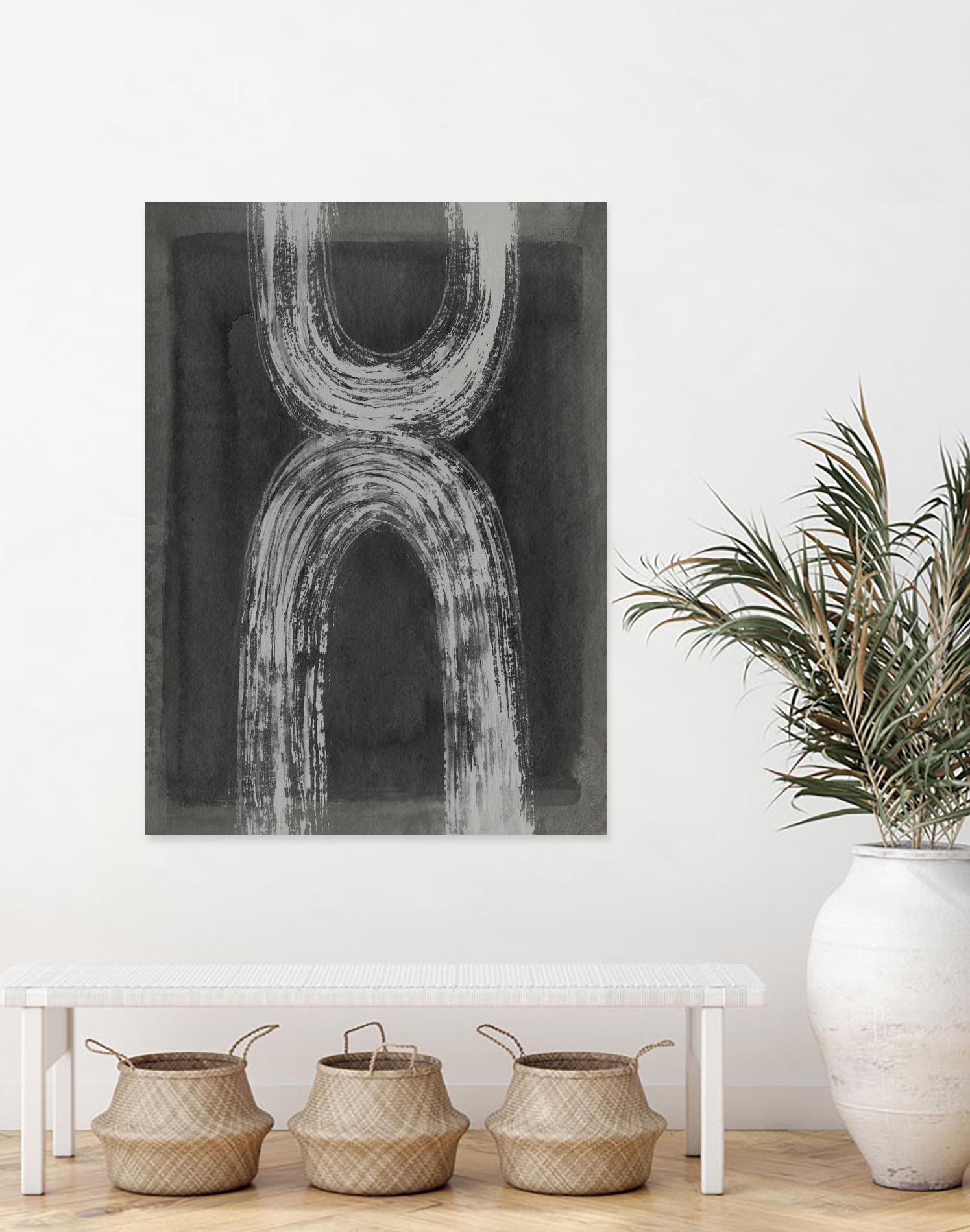 Grey Linear Path IV by Jennifer Goldberger on GIANT ART - white abstract