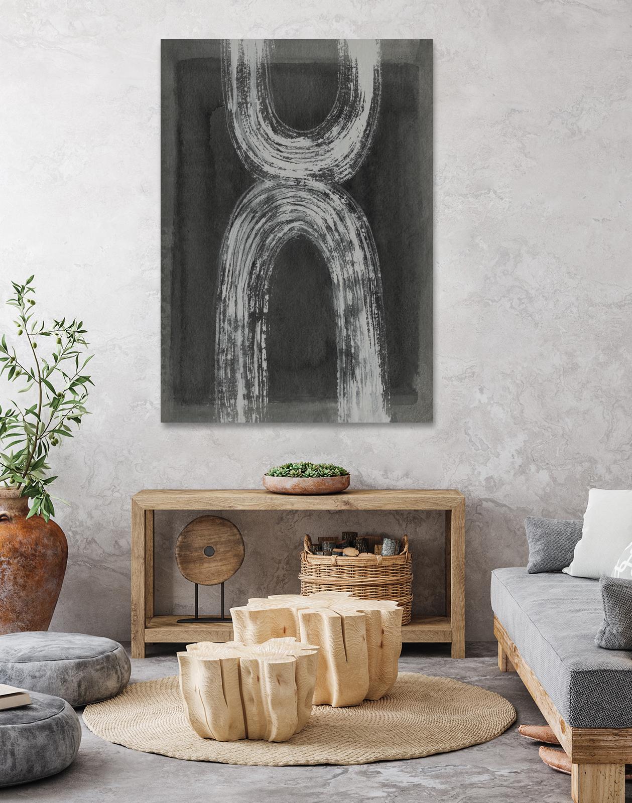 Grey Linear Path IV by Jennifer Goldberger on GIANT ART - white abstract