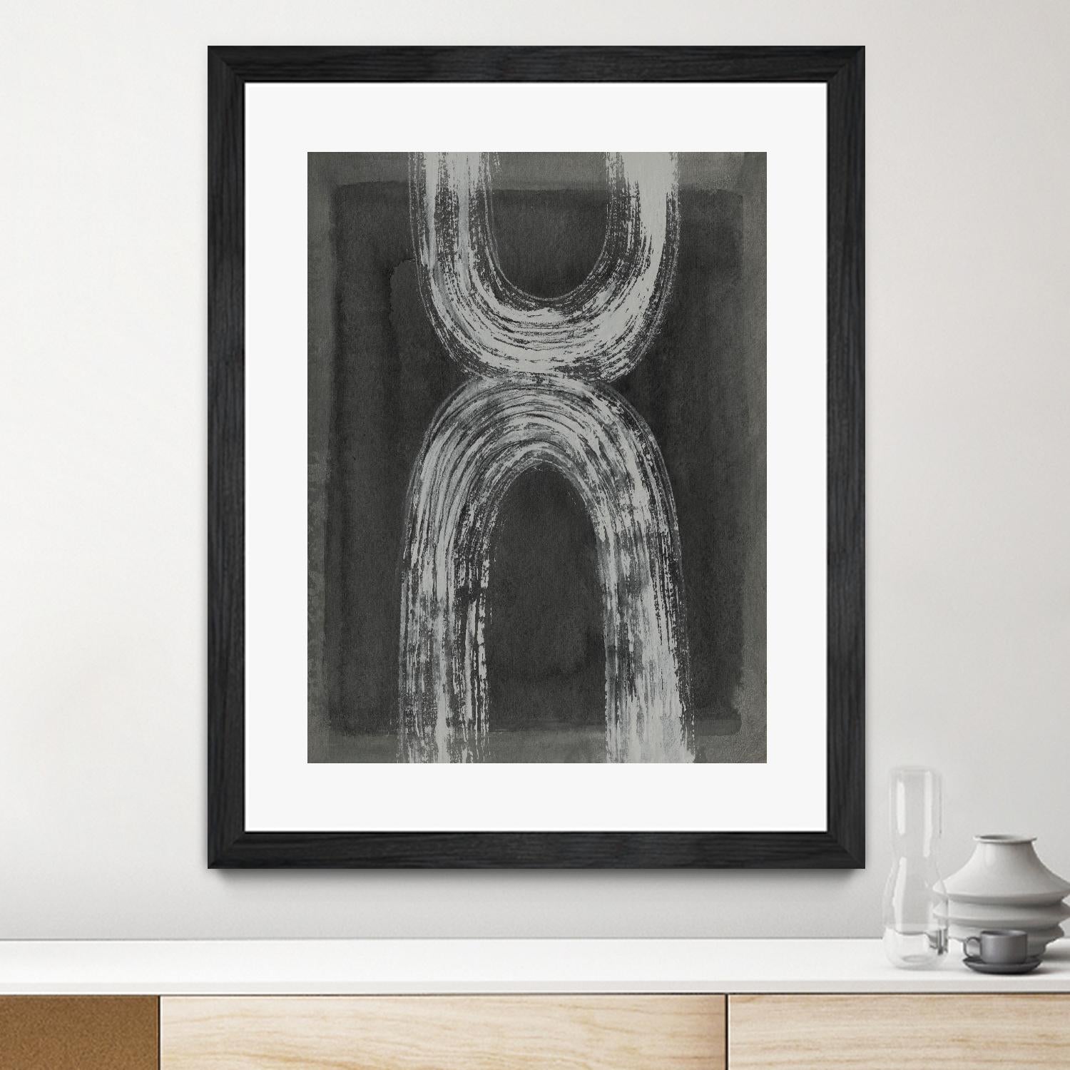 Grey Linear Path IV by Jennifer Goldberger on GIANT ART - white abstract