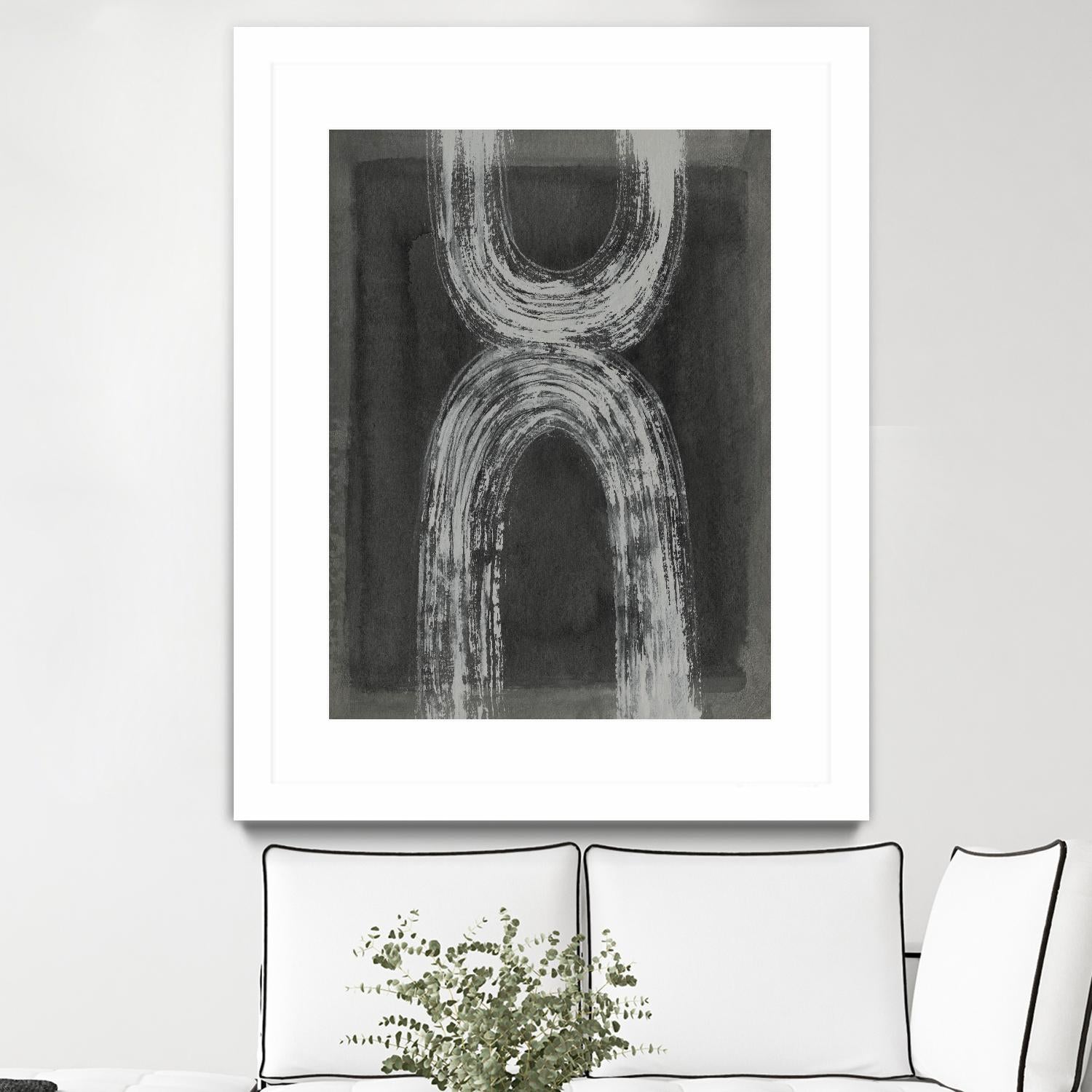 Grey Linear Path IV by Jennifer Goldberger on GIANT ART - white abstract