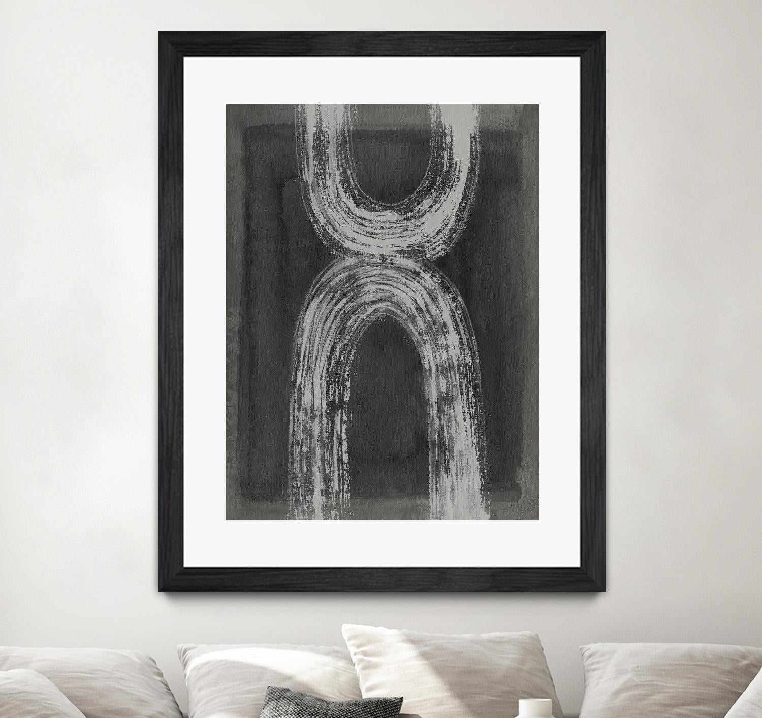 Grey Linear Path IV by Jennifer Goldberger on GIANT ART - white abstract
