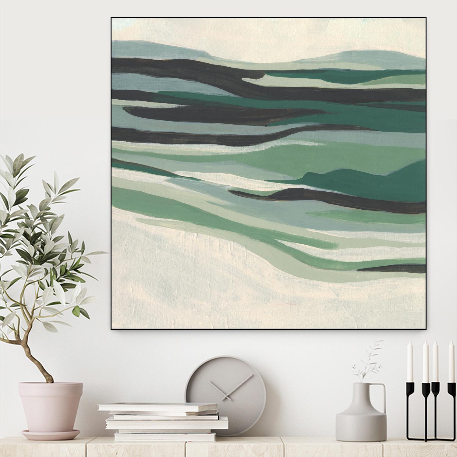 Green Mesa I by June Vess on GIANT ART - beige abstract abstract