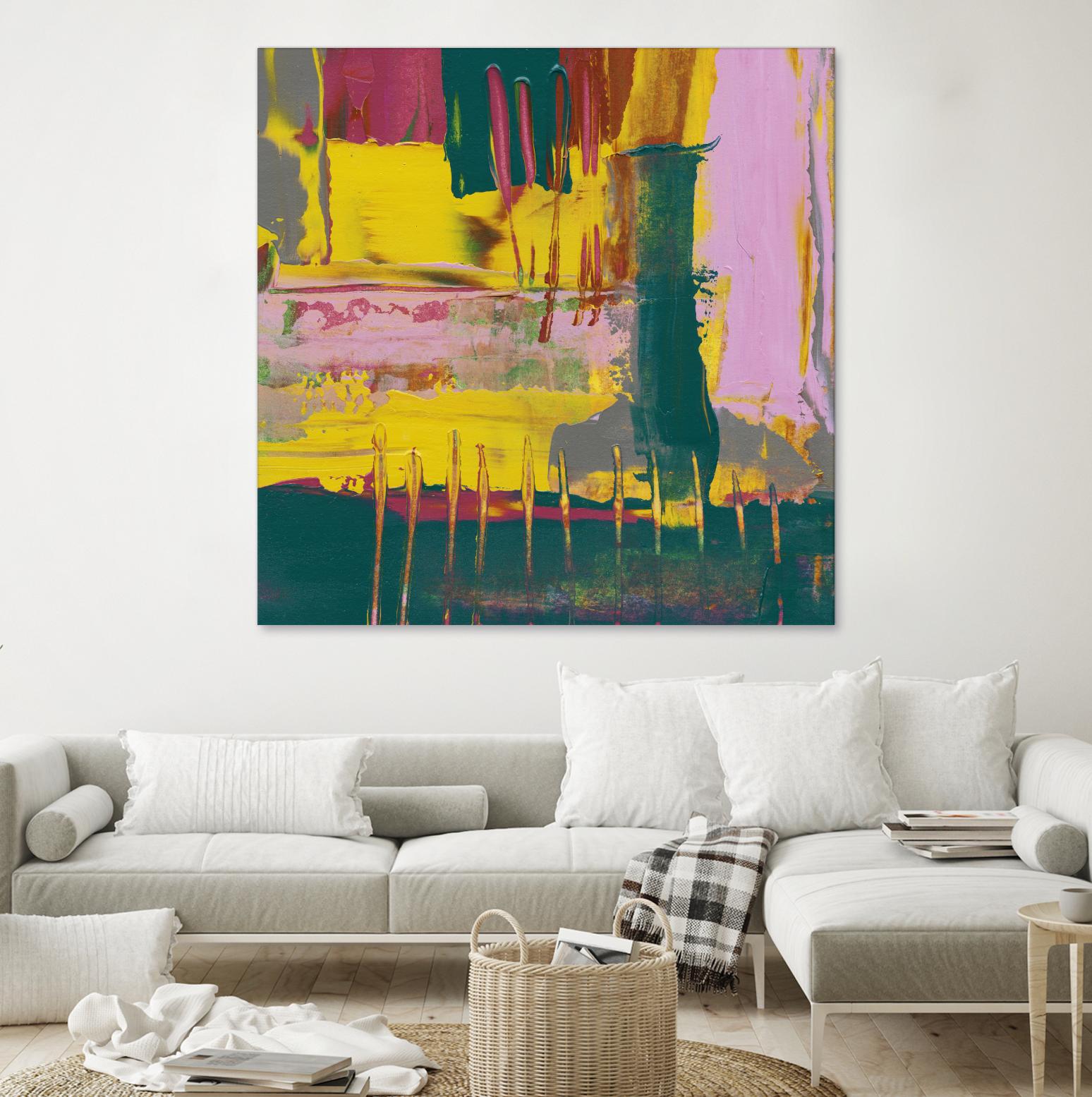 City Lights II by Jennifer Goldberger on GIANT ART - pink abstract