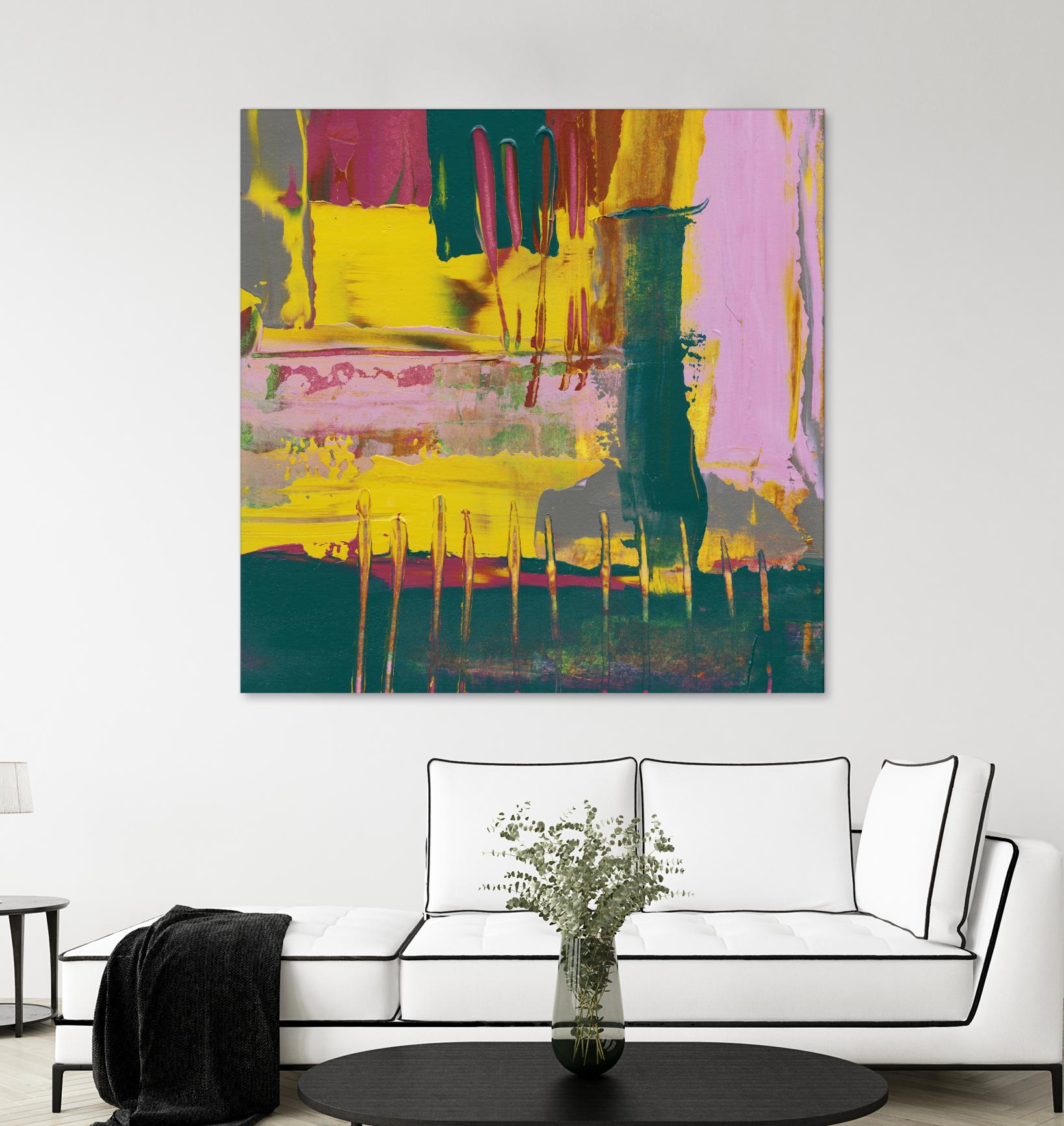 City Lights II by Jennifer Goldberger on GIANT ART - pink abstract