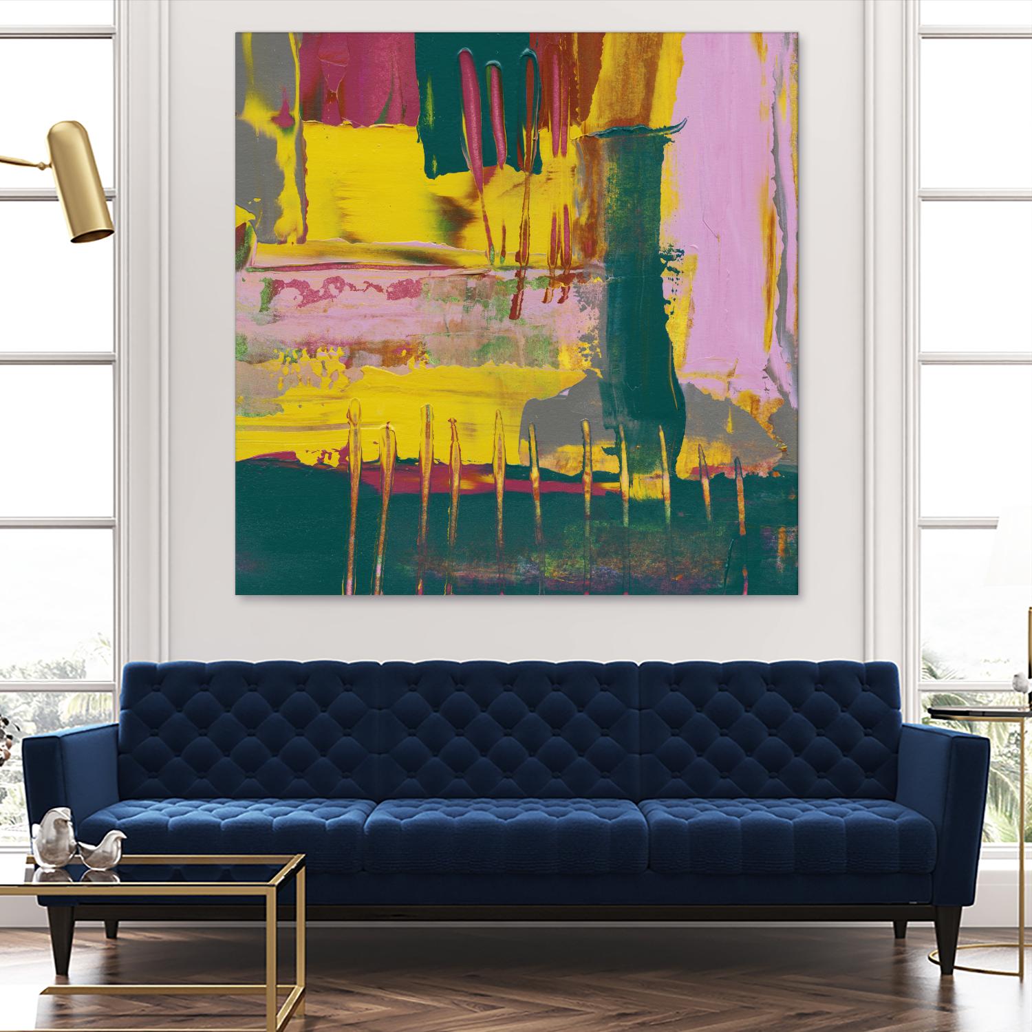 City Lights II by Jennifer Goldberger on GIANT ART - pink abstract