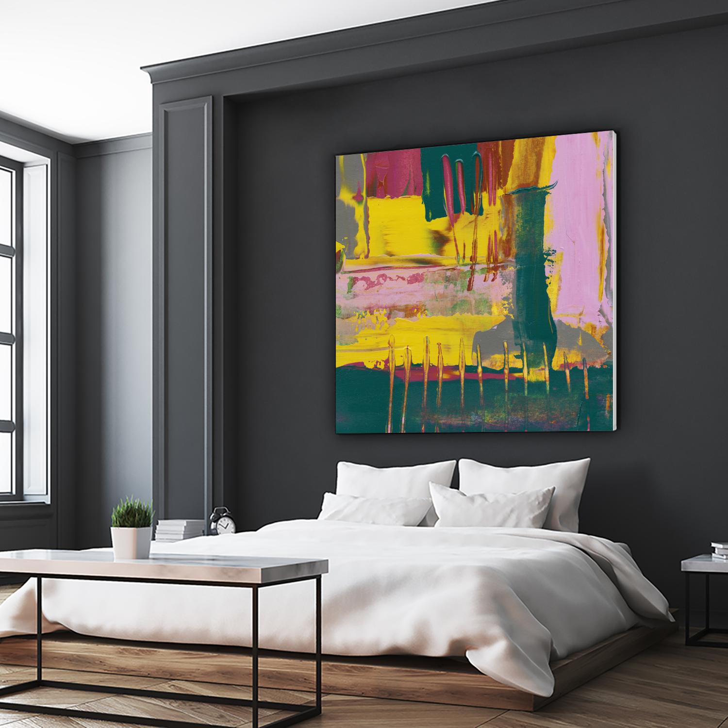 City Lights II by Jennifer Goldberger on GIANT ART - pink abstract