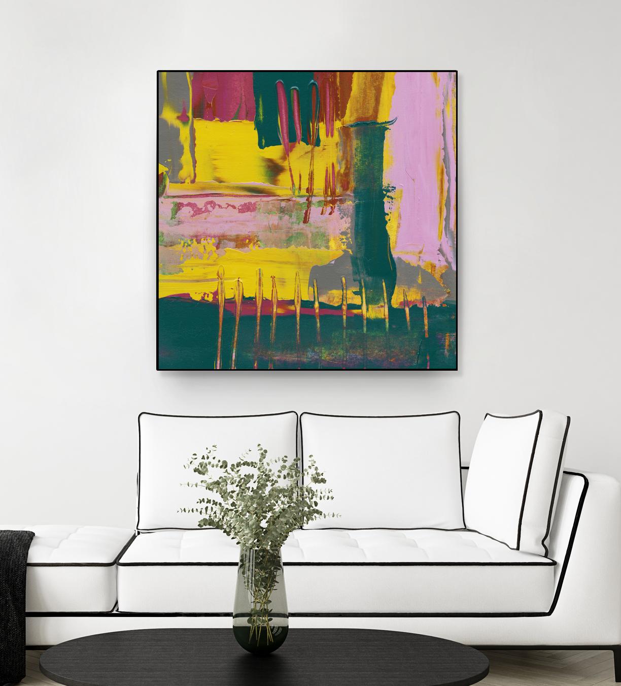 City Lights II by Jennifer Goldberger on GIANT ART - pink abstract