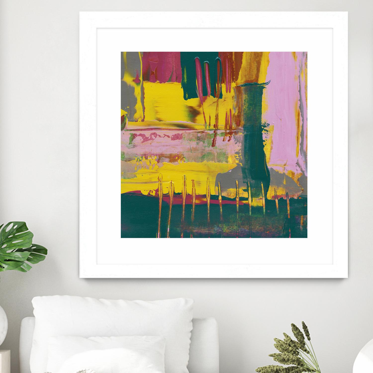 City Lights II by Jennifer Goldberger on GIANT ART - pink abstract