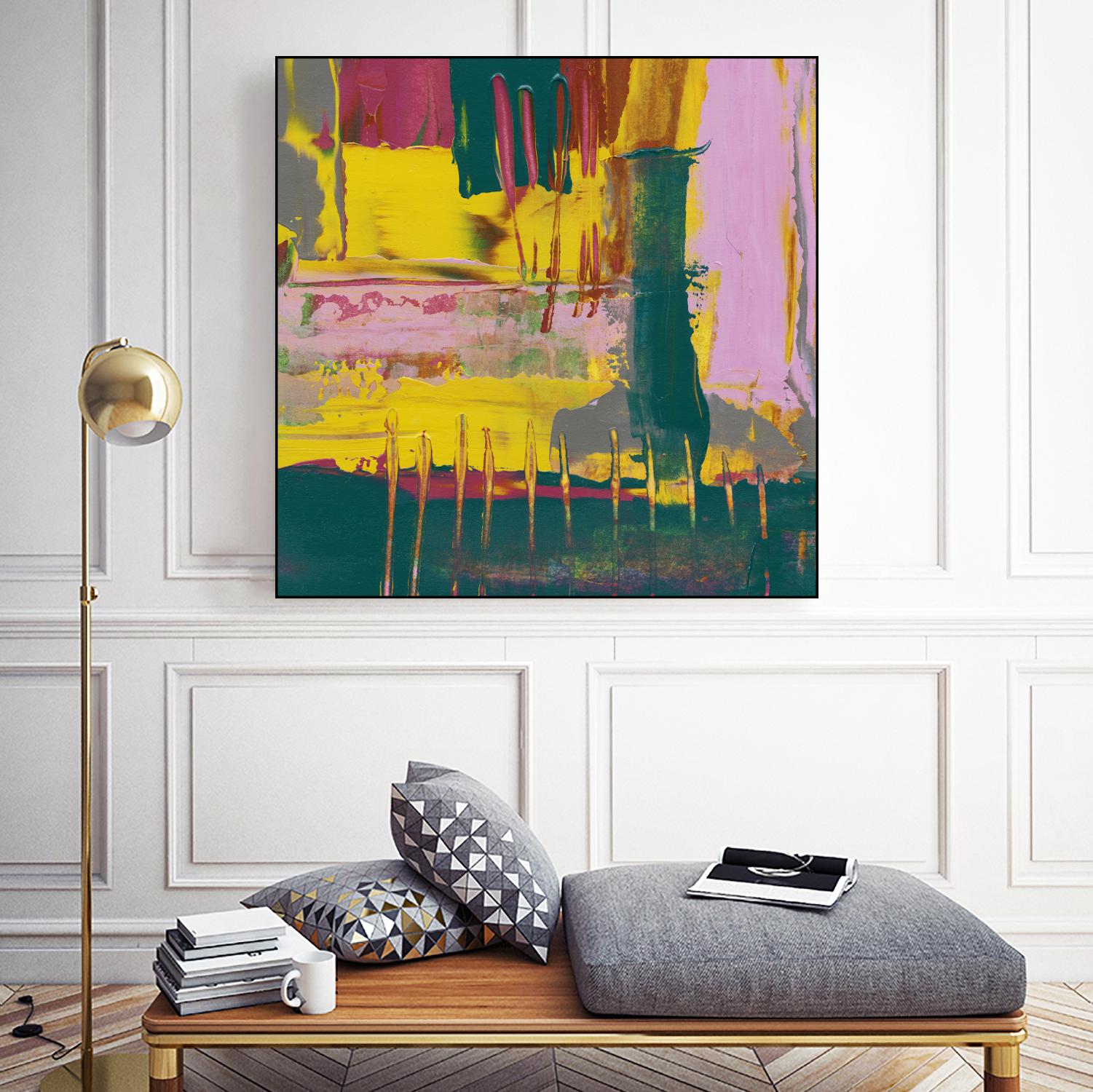 City Lights II by Jennifer Goldberger on GIANT ART - pink abstract
