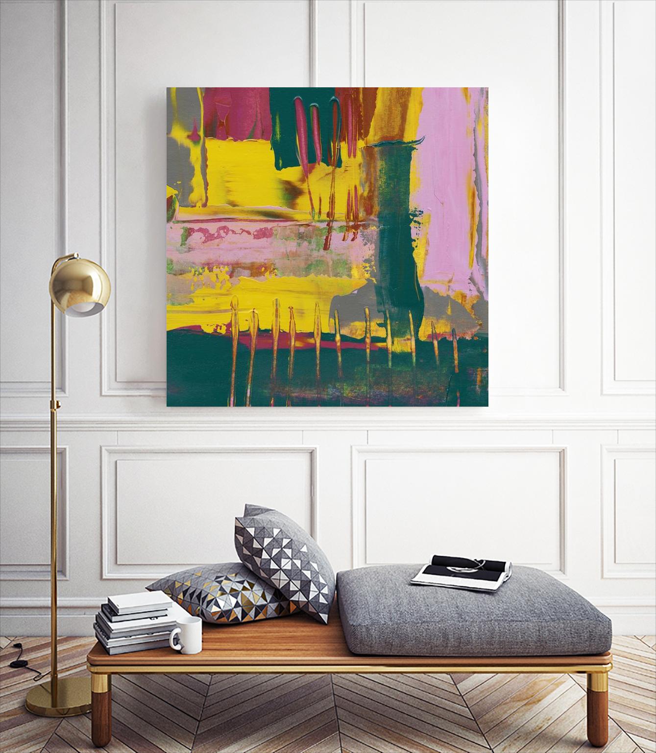 City Lights II by Jennifer Goldberger on GIANT ART - pink abstract