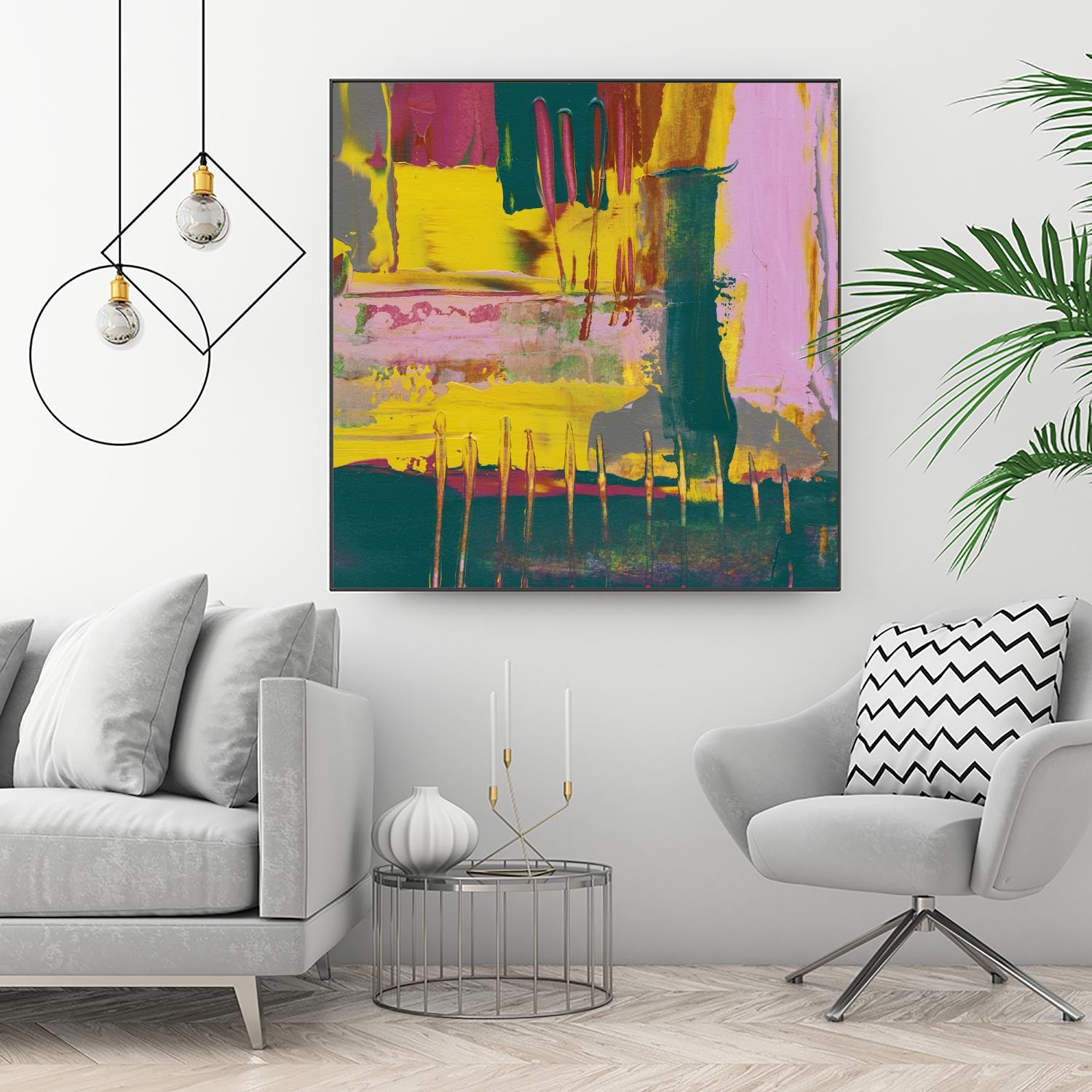 City Lights II by Jennifer Goldberger on GIANT ART - pink abstract