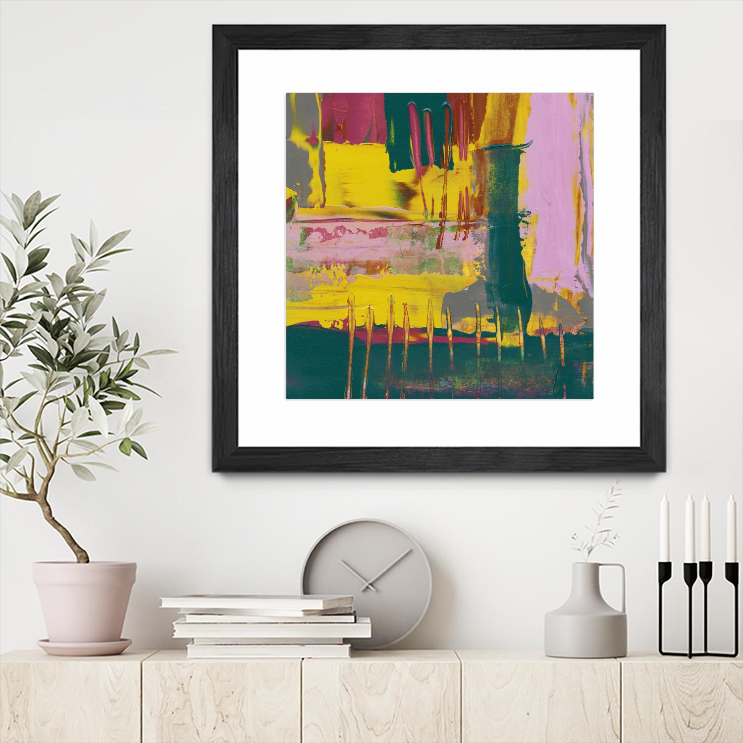 City Lights II by Jennifer Goldberger on GIANT ART - pink abstract