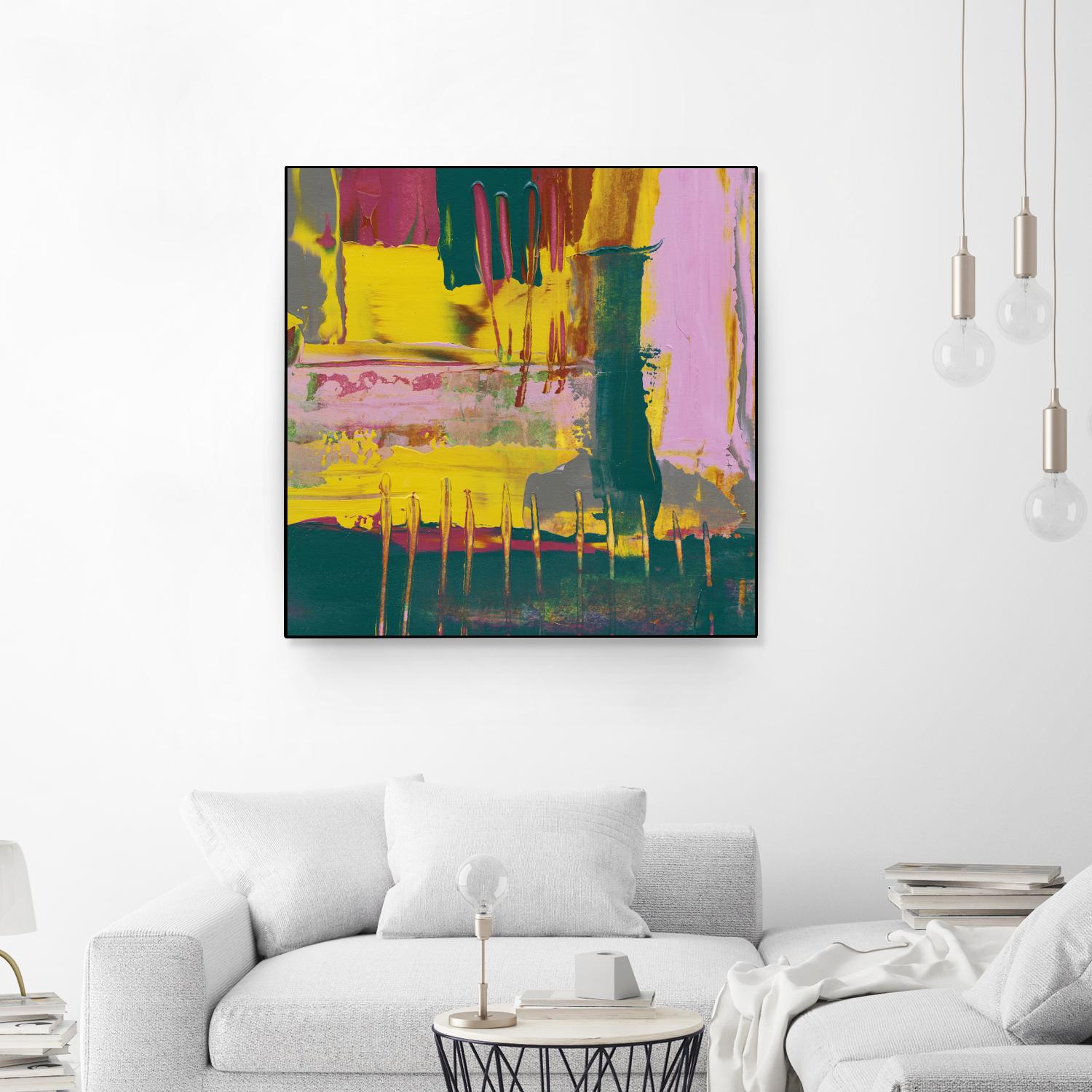 City Lights II by Jennifer Goldberger on GIANT ART - pink abstract