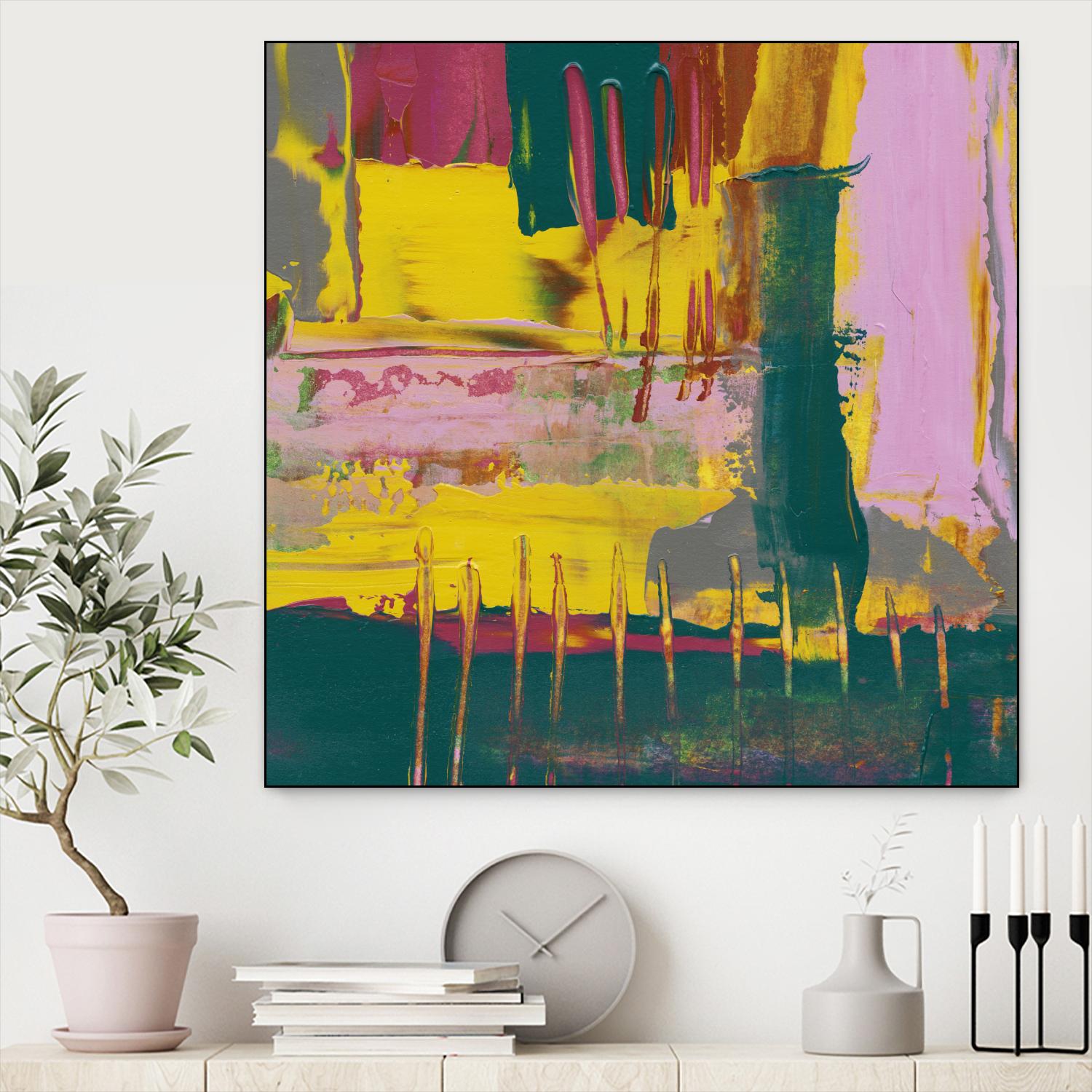 City Lights II by Jennifer Goldberger on GIANT ART - pink abstract