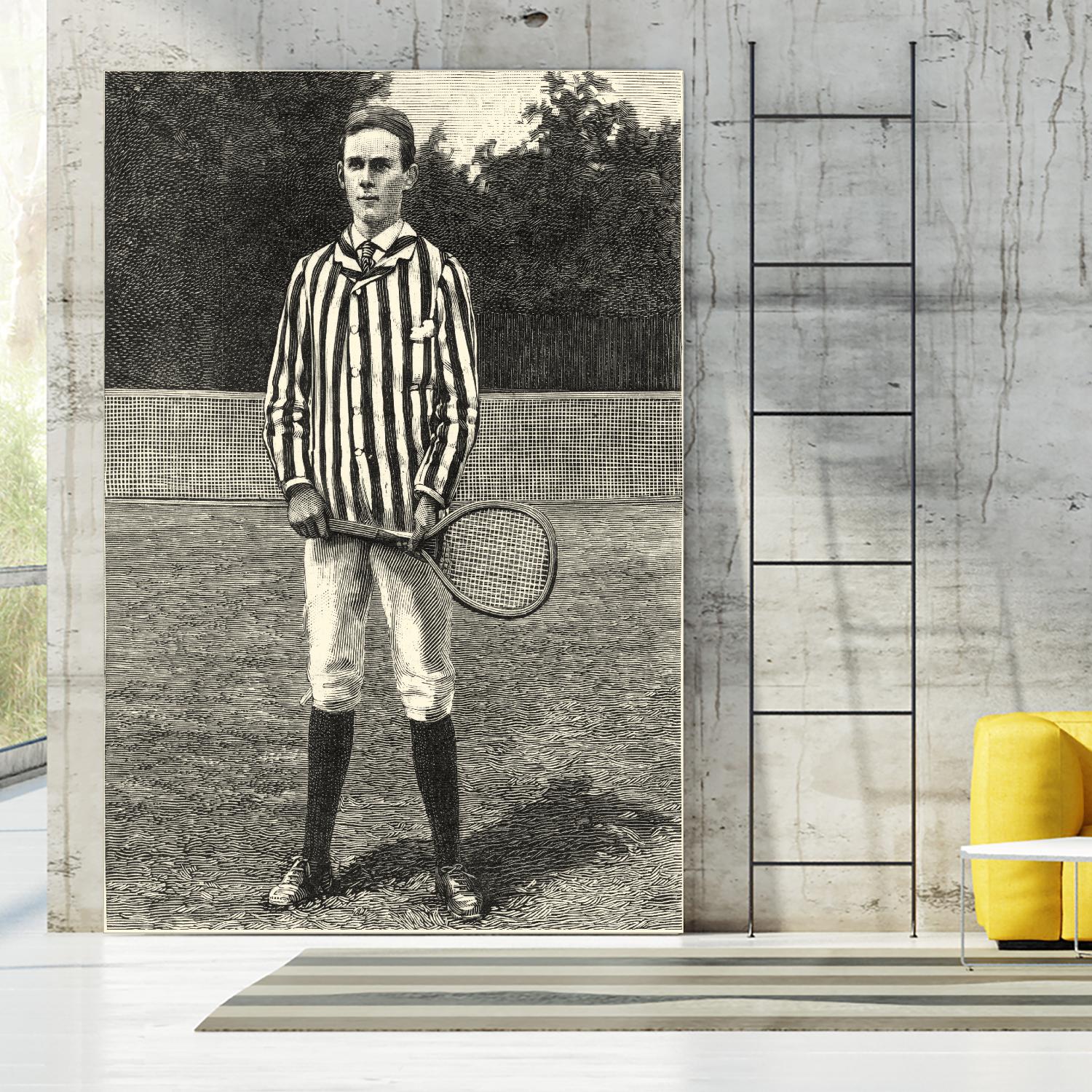 Harpers Weekly Tennis III by Unknown on GIANT ART - black leisure