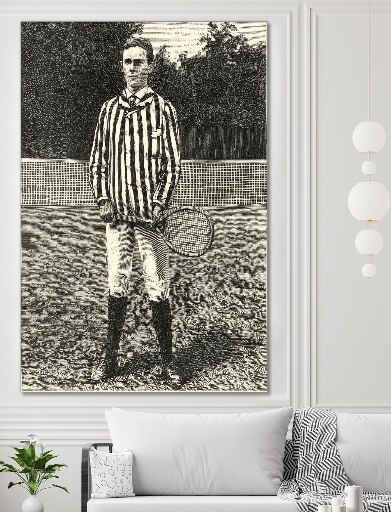 Harpers Weekly Tennis III by Unknown on GIANT ART - black leisure