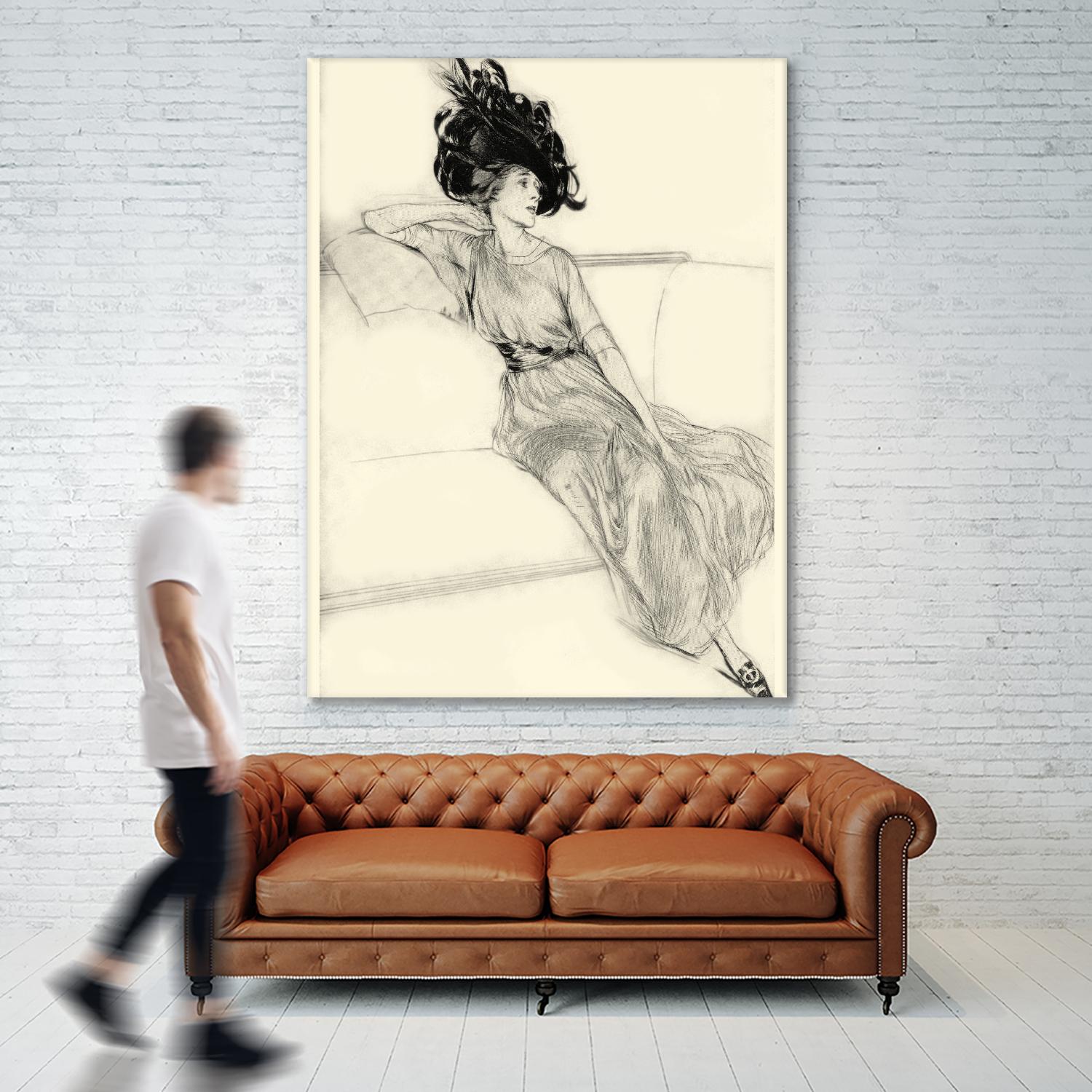 Feather Hat I by Vision Studio on GIANT ART - black fashion