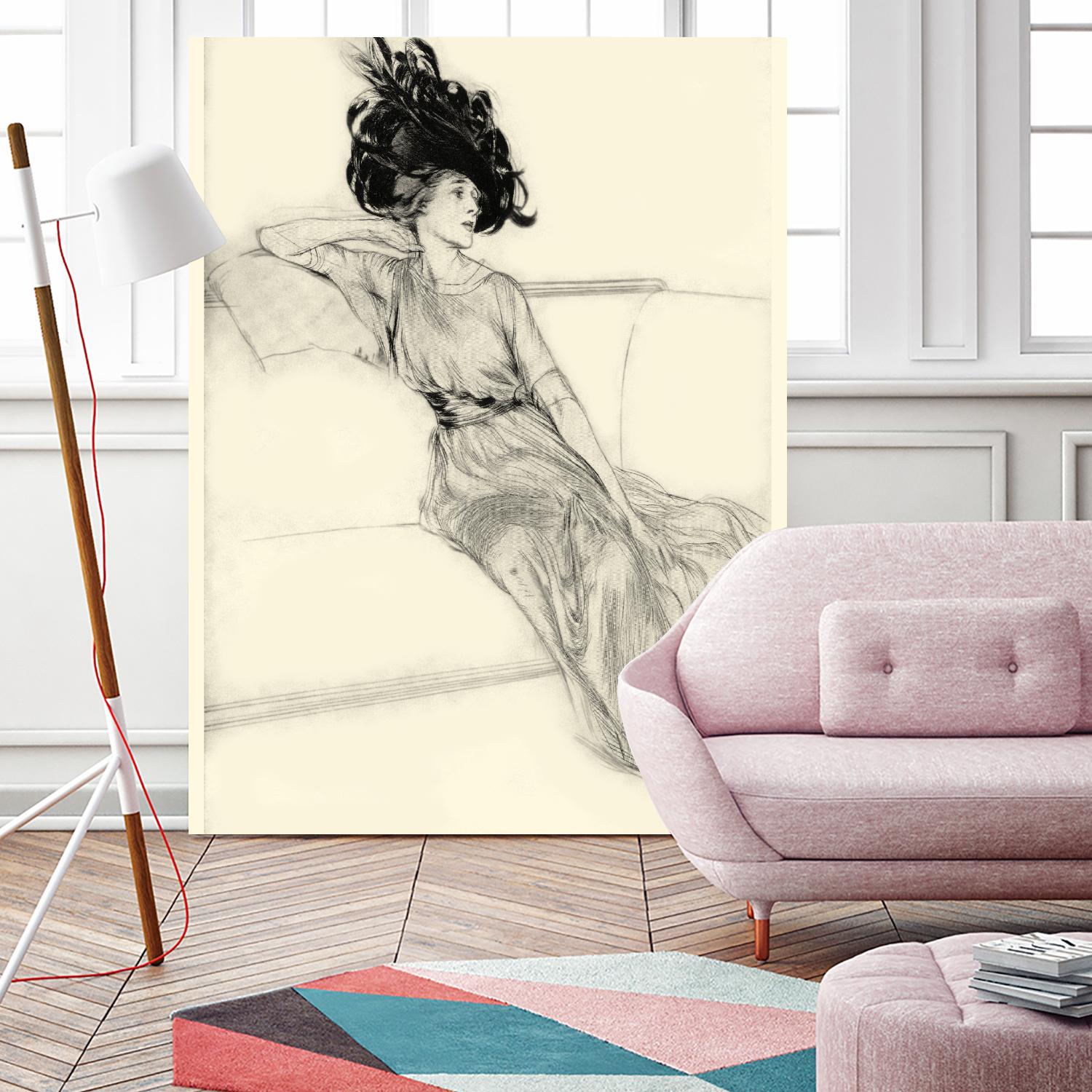 Feather Hat I by Vision Studio on GIANT ART - black fashion