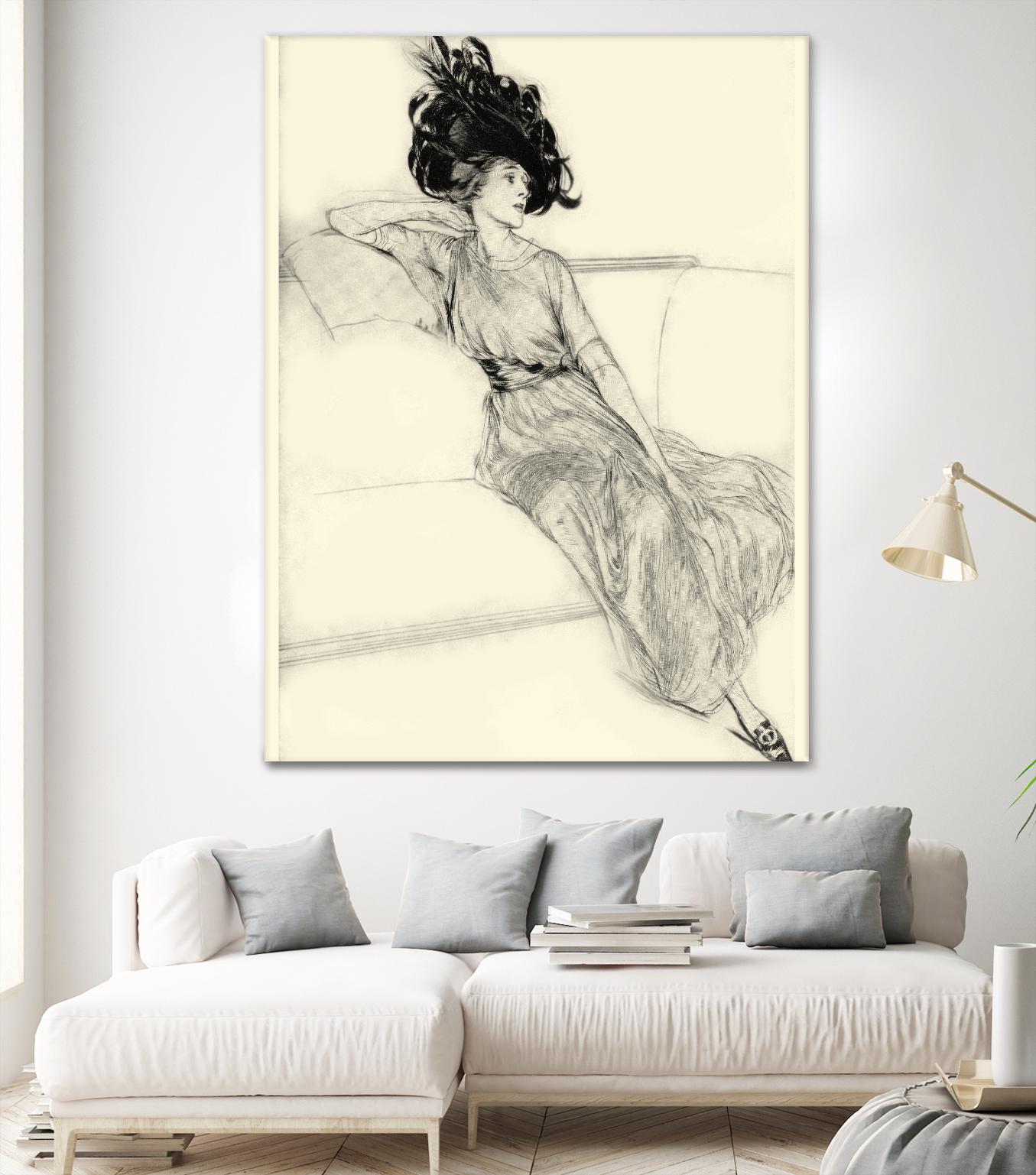 Feather Hat I by Vision Studio on GIANT ART - black fashion