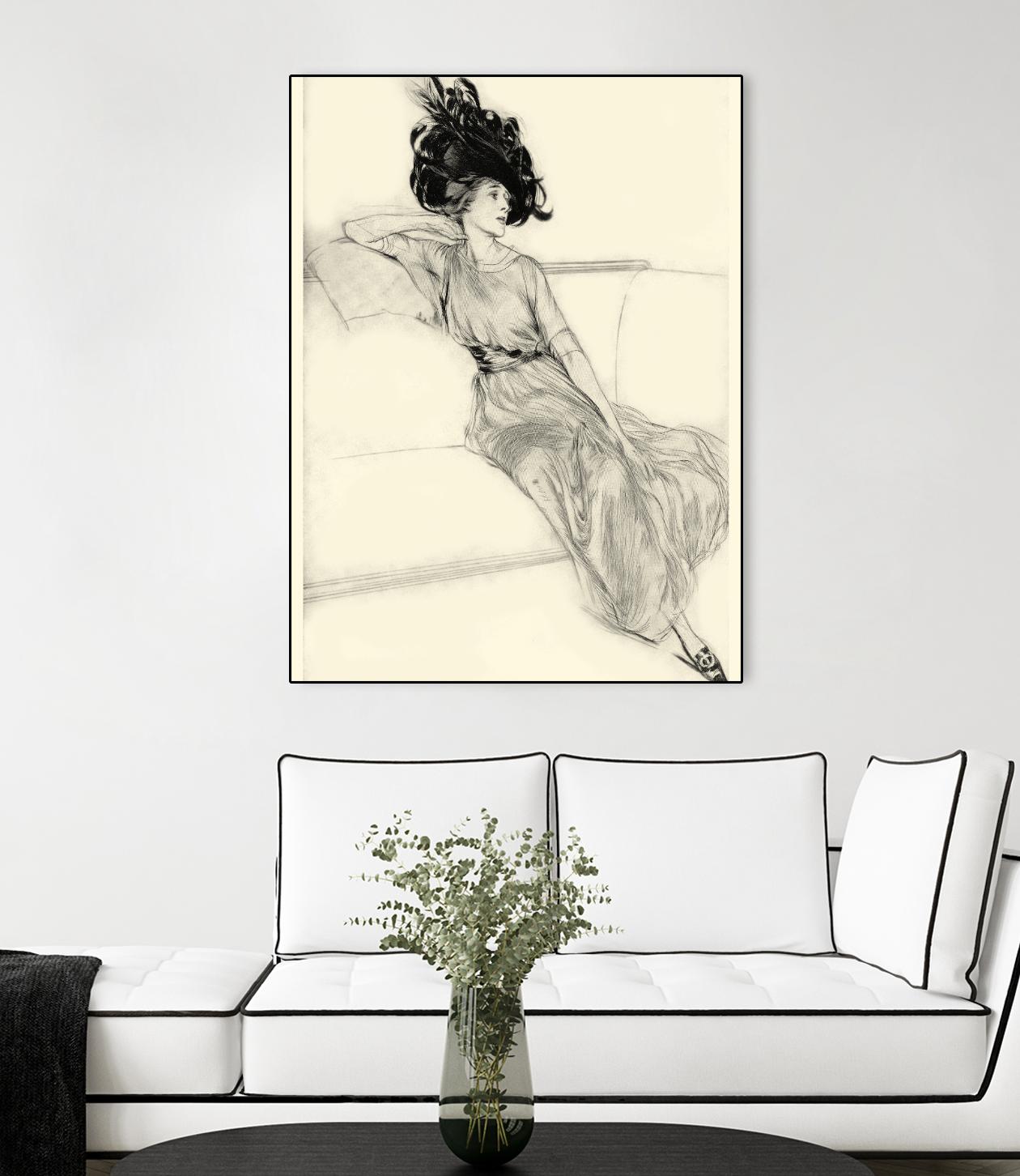 Feather Hat I by Vision Studio on GIANT ART - black fashion