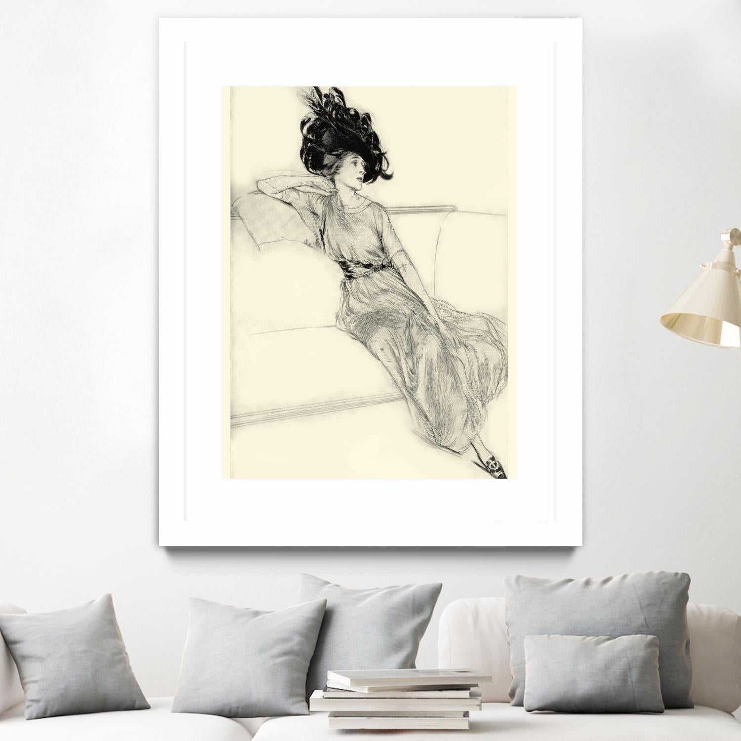 Feather Hat I by Vision Studio on GIANT ART - black fashion