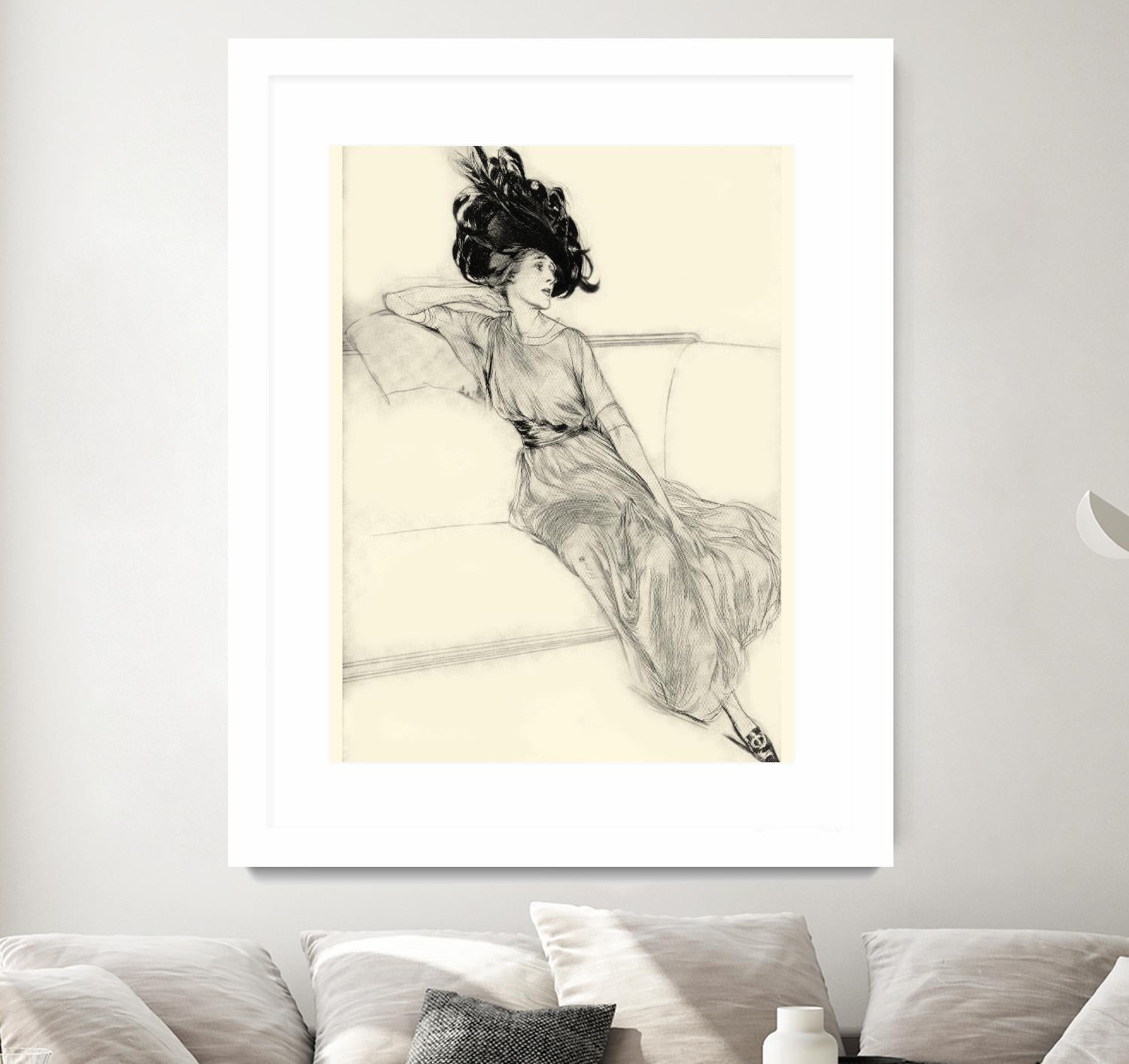 Feather Hat I by Vision Studio on GIANT ART - black fashion