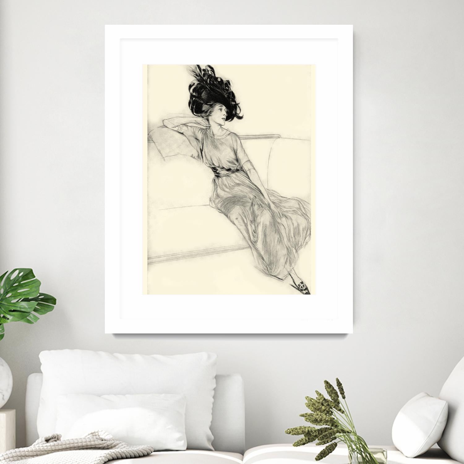 Feather Hat I by Vision Studio on GIANT ART - black fashion