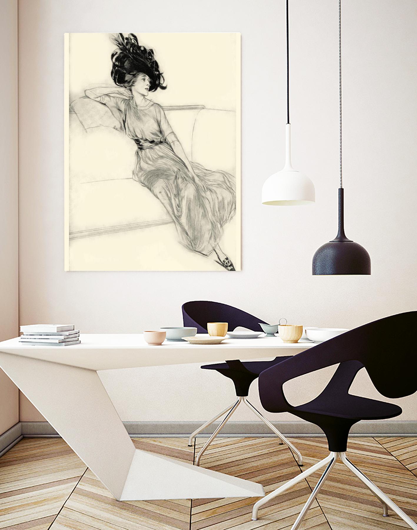 Feather Hat I by Vision Studio on GIANT ART - black fashion