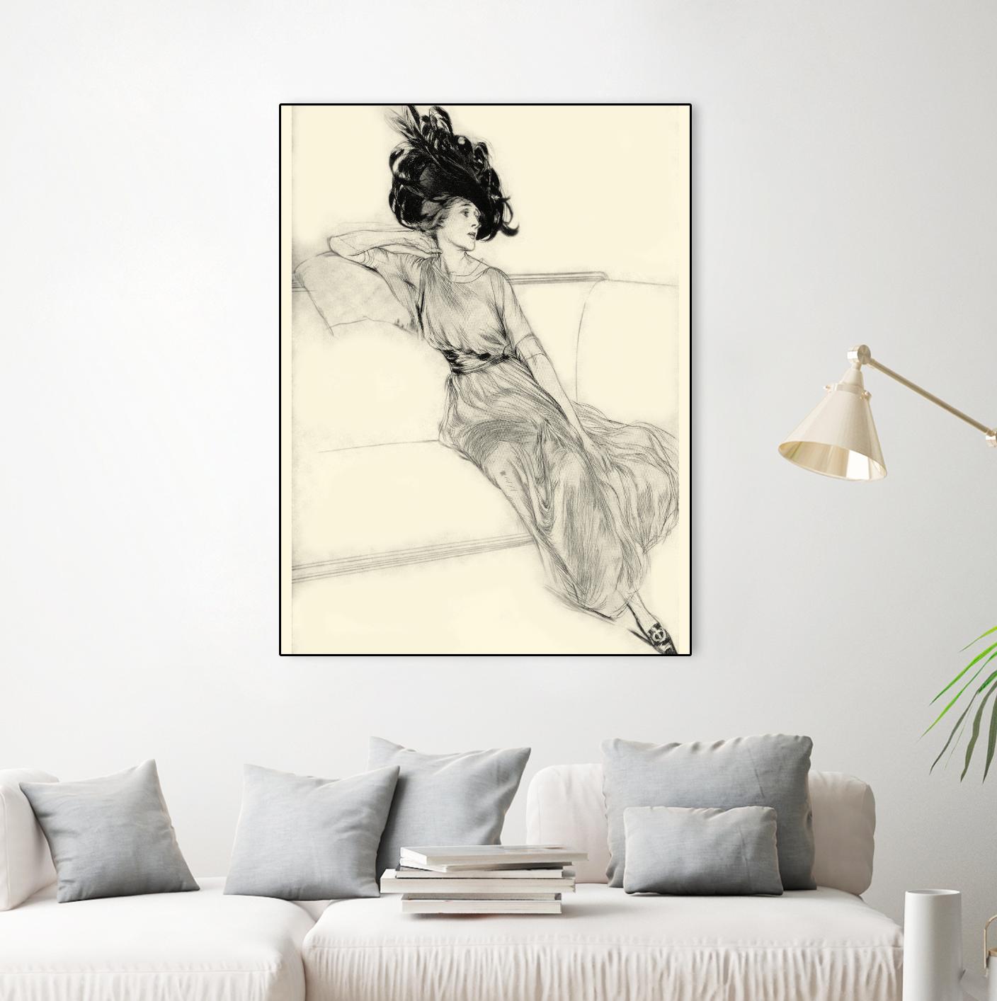 Feather Hat I by Vision Studio on GIANT ART - black fashion