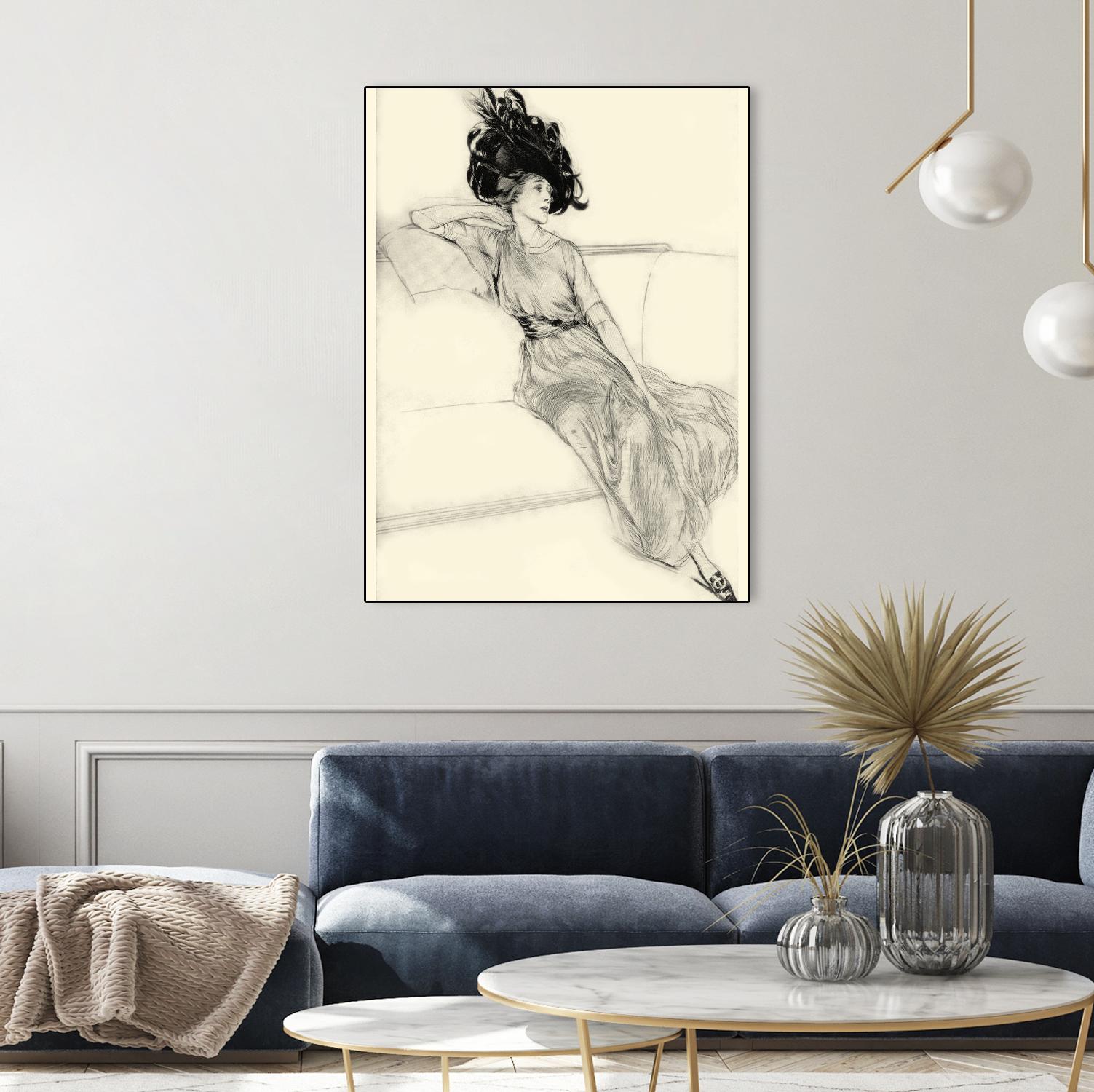 Feather Hat I by Vision Studio on GIANT ART - black fashion