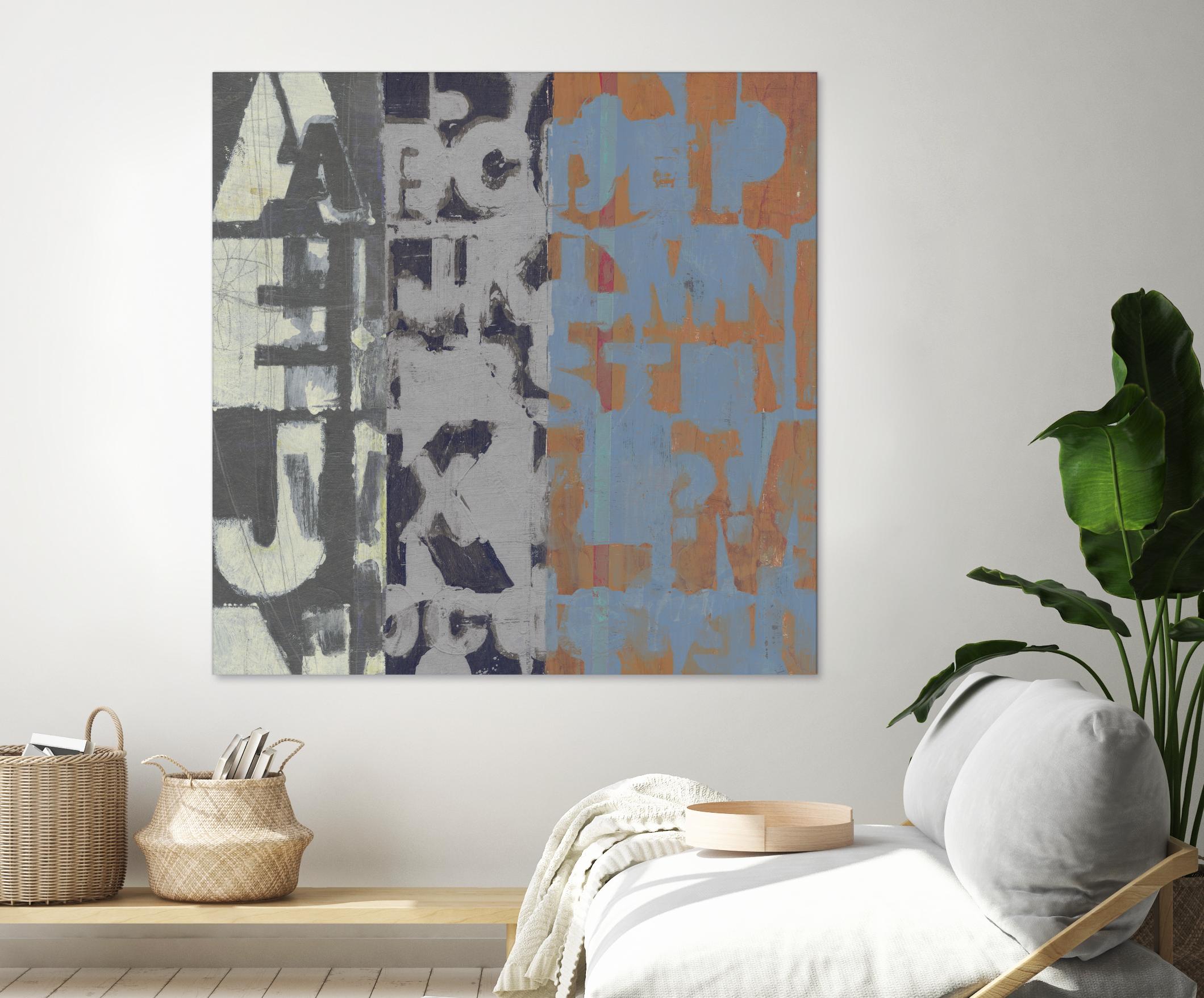 Alphabet Overlay I by Vision Studio on GIANT ART - blue abstract