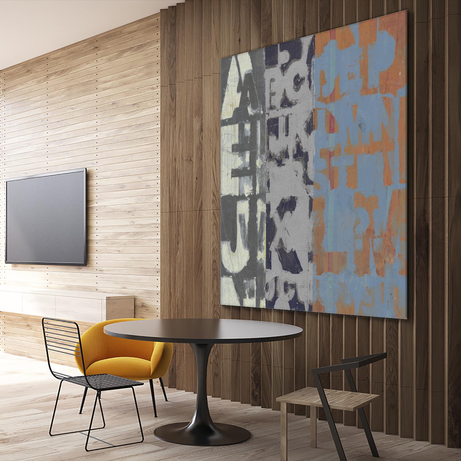 Alphabet Overlay I by Vision Studio on GIANT ART - blue abstract