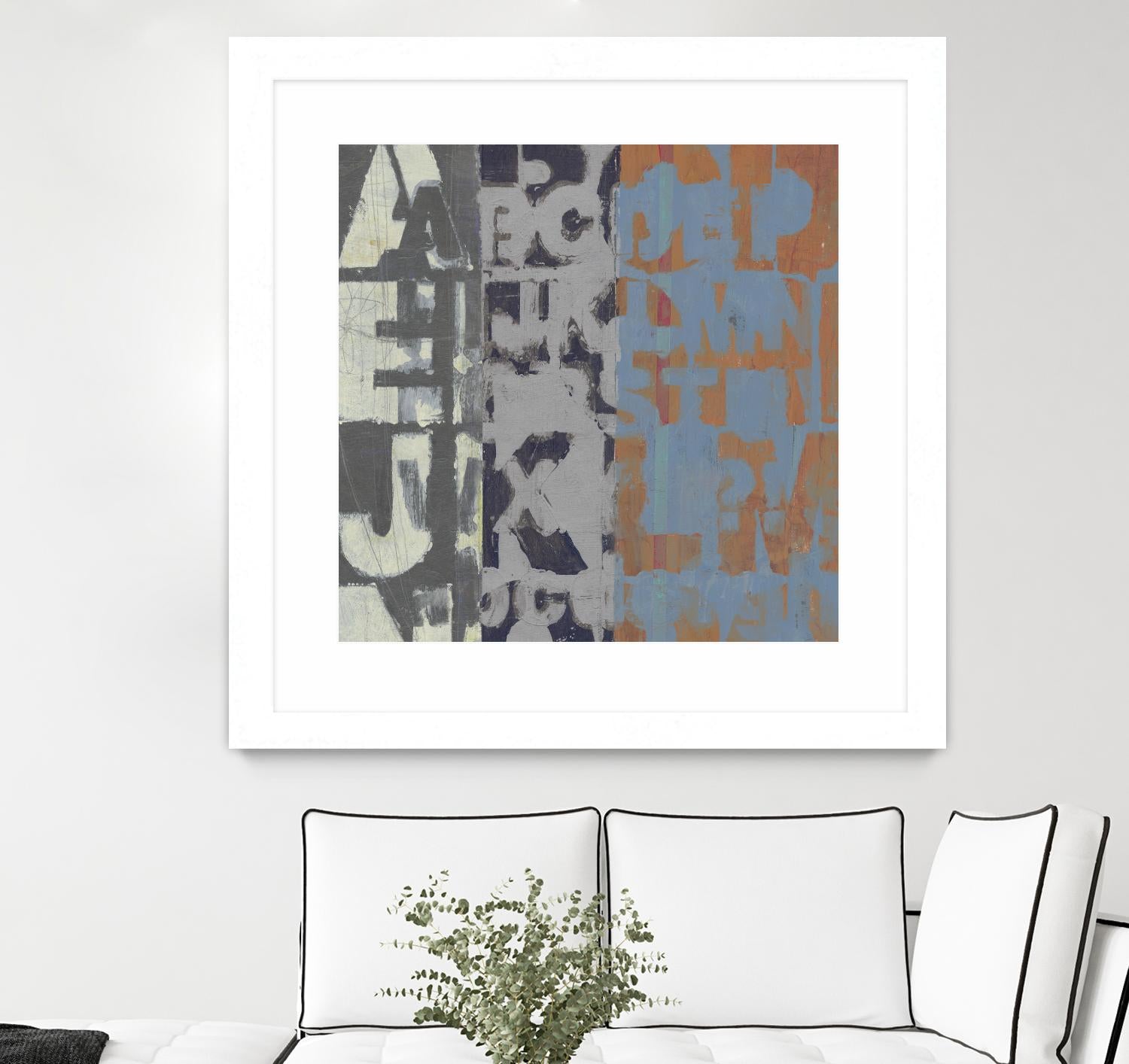 Alphabet Overlay I by Vision Studio on GIANT ART - blue abstract