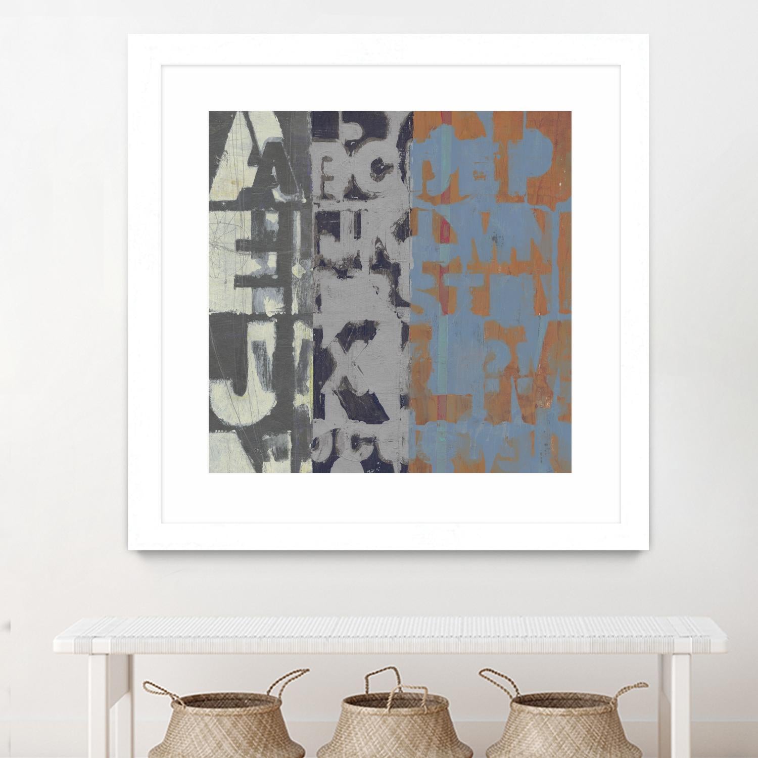 Alphabet Overlay I by Vision Studio on GIANT ART - blue abstract