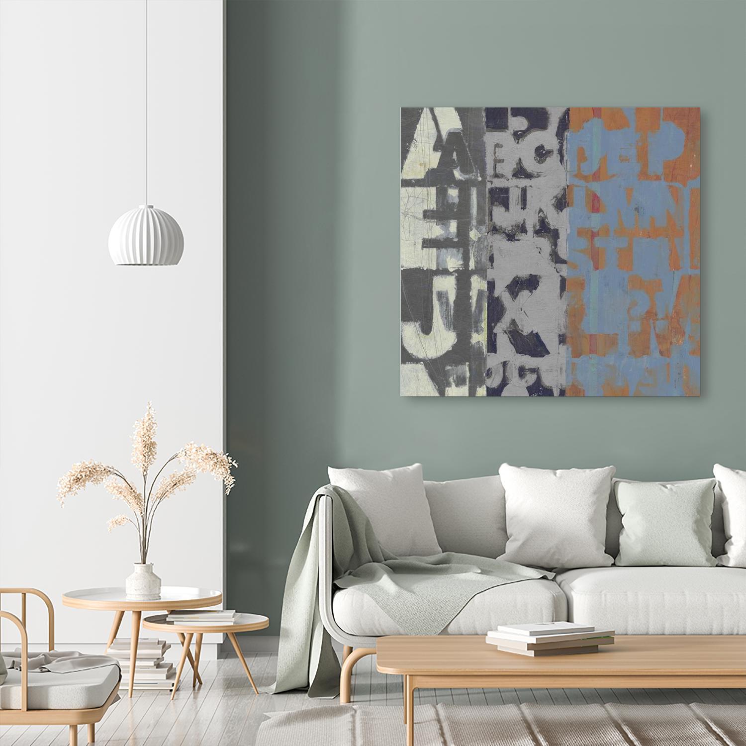 Alphabet Overlay I by Vision Studio on GIANT ART - blue abstract