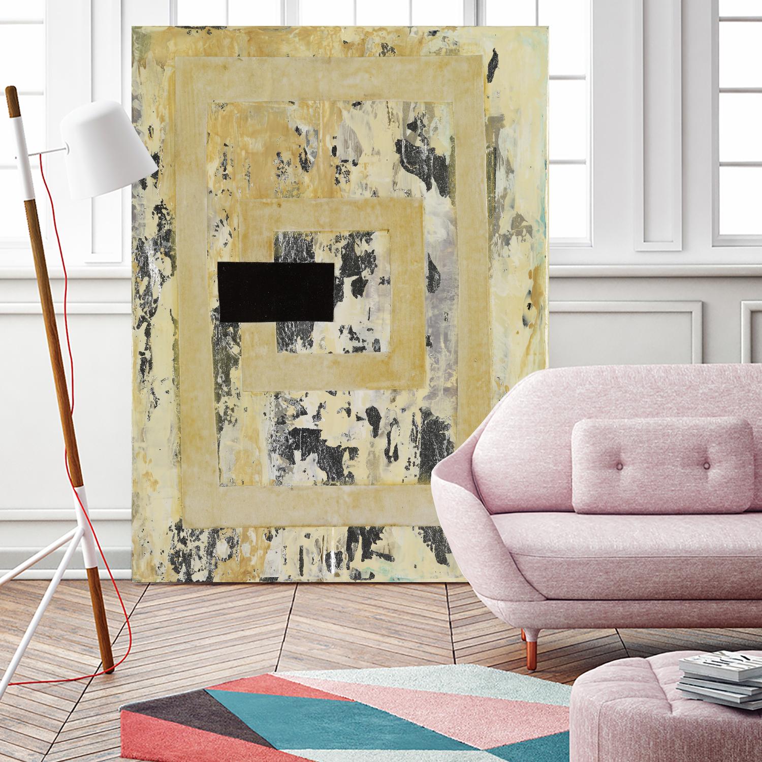 Nickels & Dimes III by Natalie Avondet on GIANT ART - yellow abstract