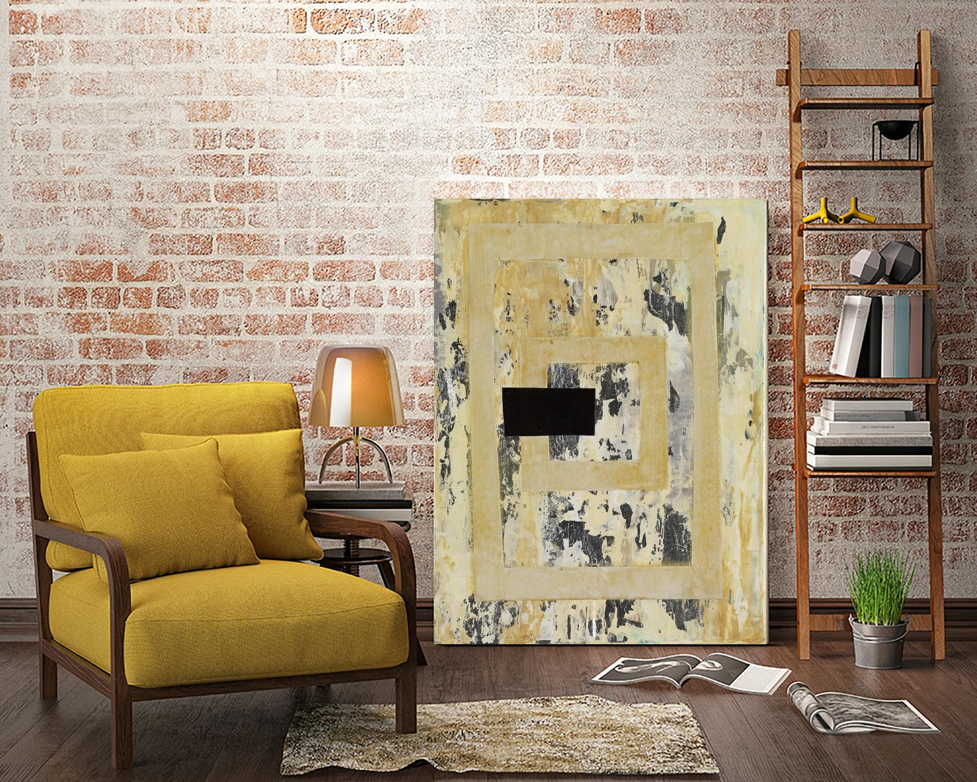 Nickels & Dimes III by Natalie Avondet on GIANT ART - yellow abstract