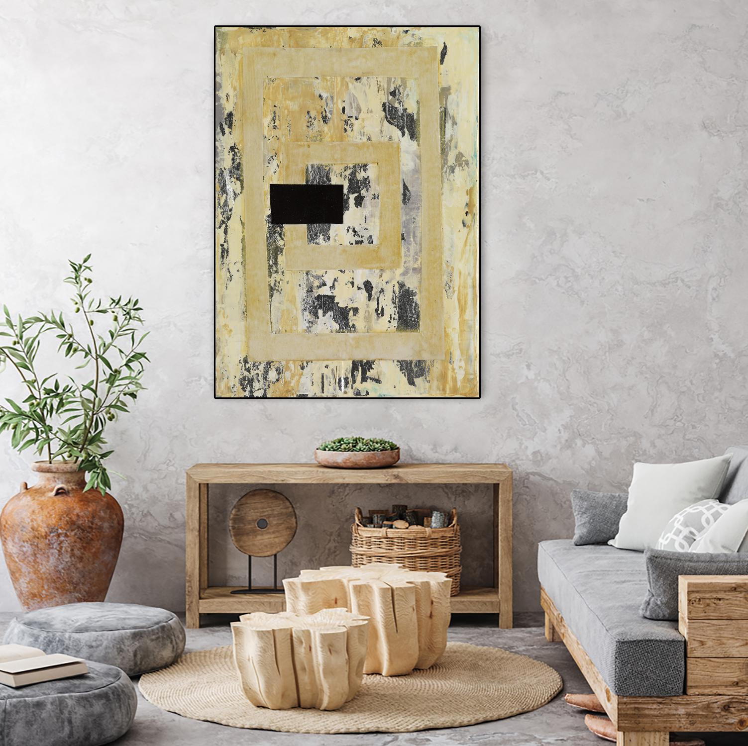 Nickels & Dimes III by Natalie Avondet on GIANT ART - yellow abstract